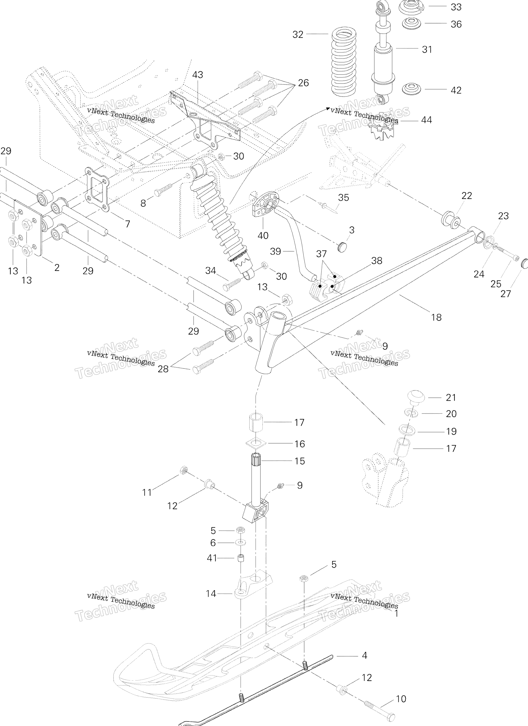 Передняя часть Suspension And Ski Formula Sl