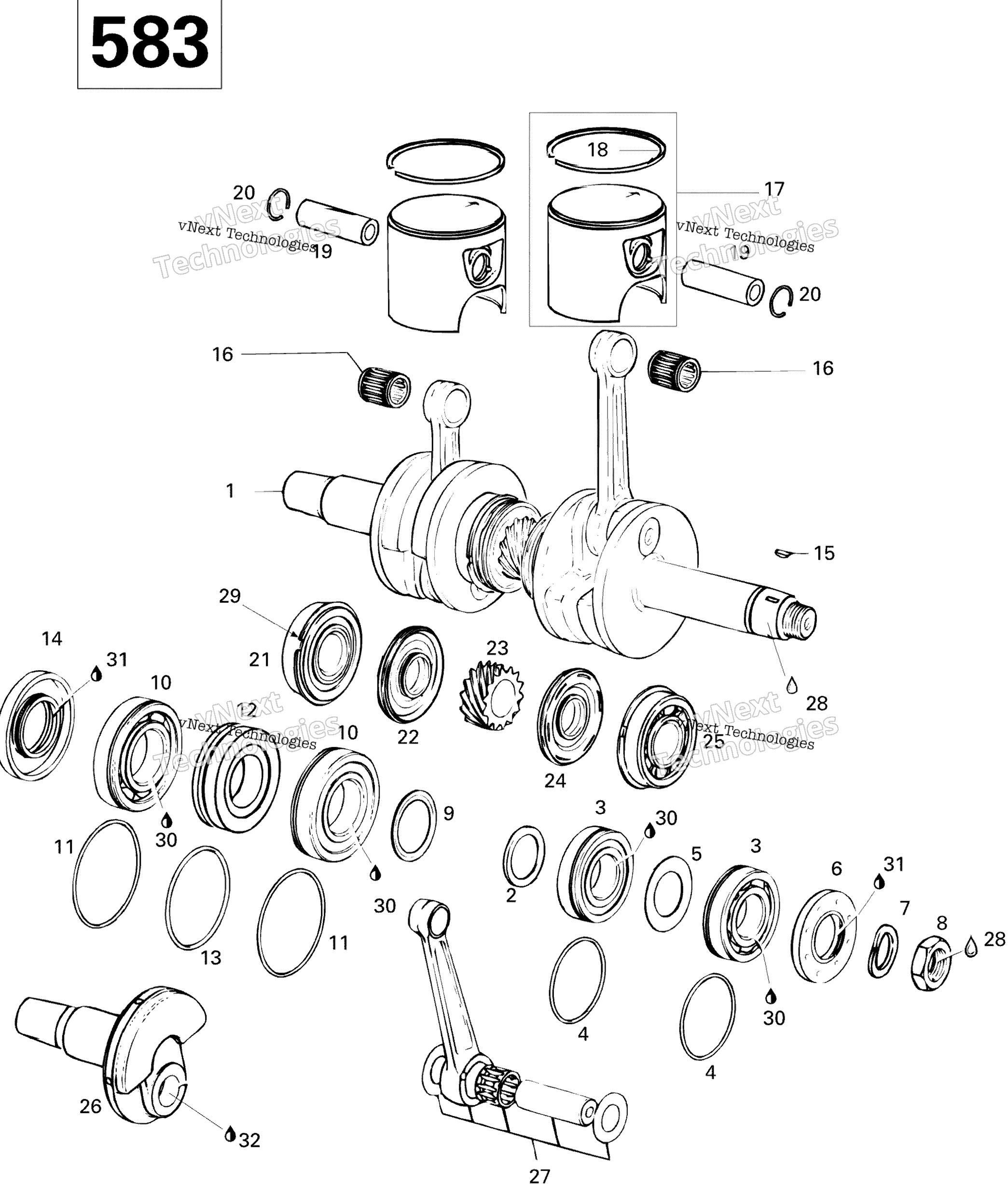 Коленчатый вал And Pistons 583