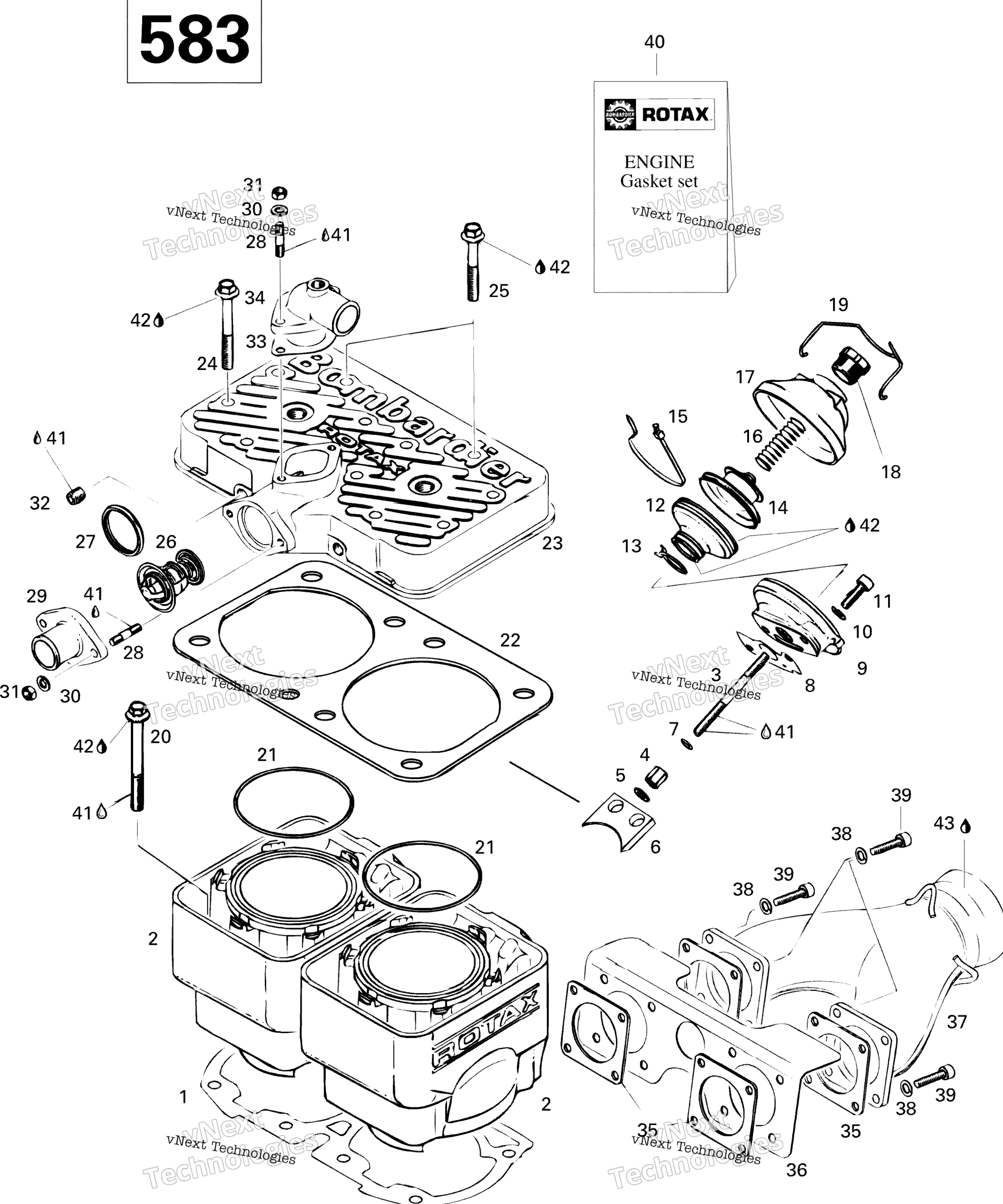 Цилиндр And Exhaust Manifold 583