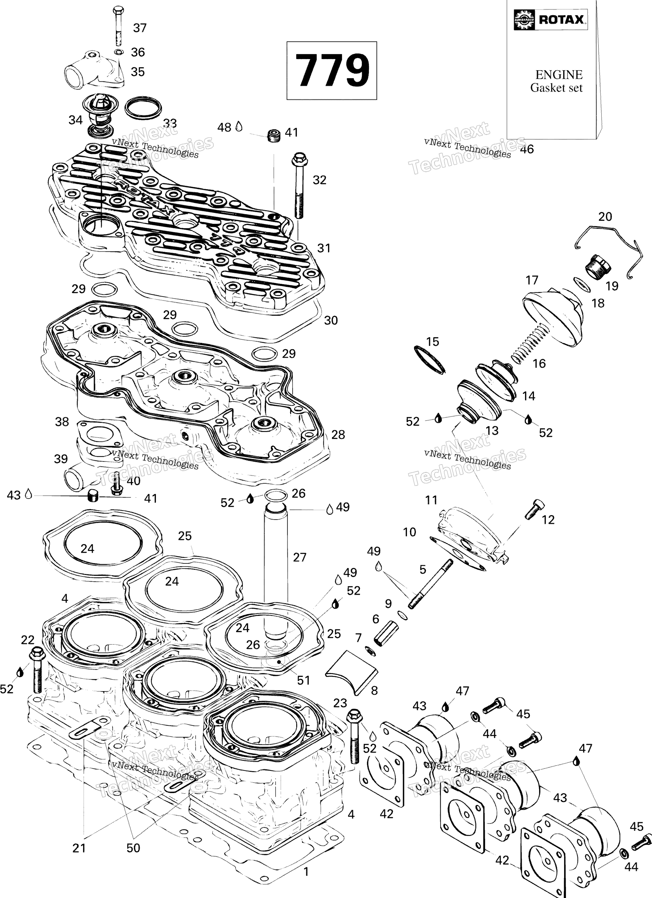 Цилиндр And Exhaust Manifold 779