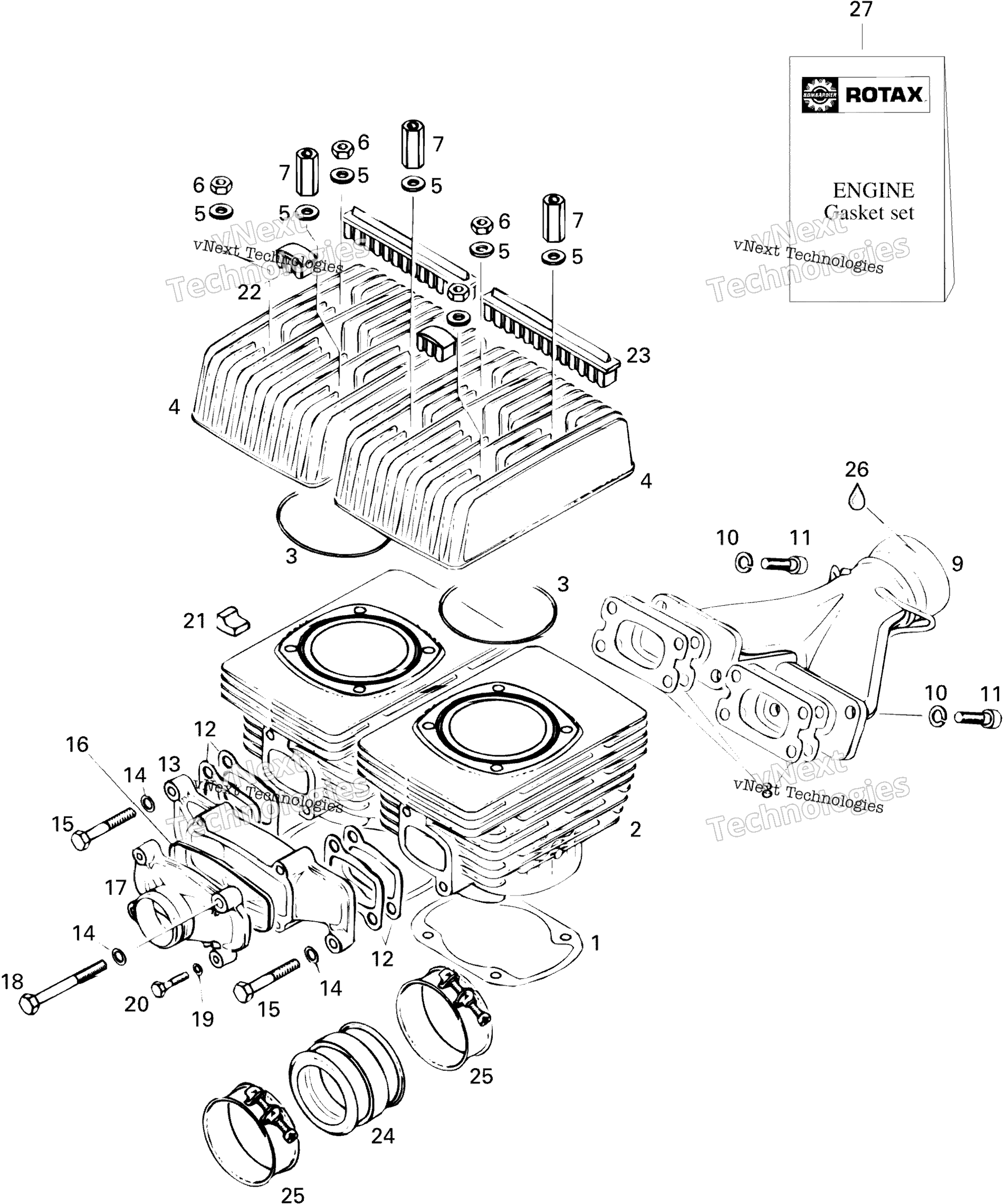 Цилиндр And Exhaust Manifold