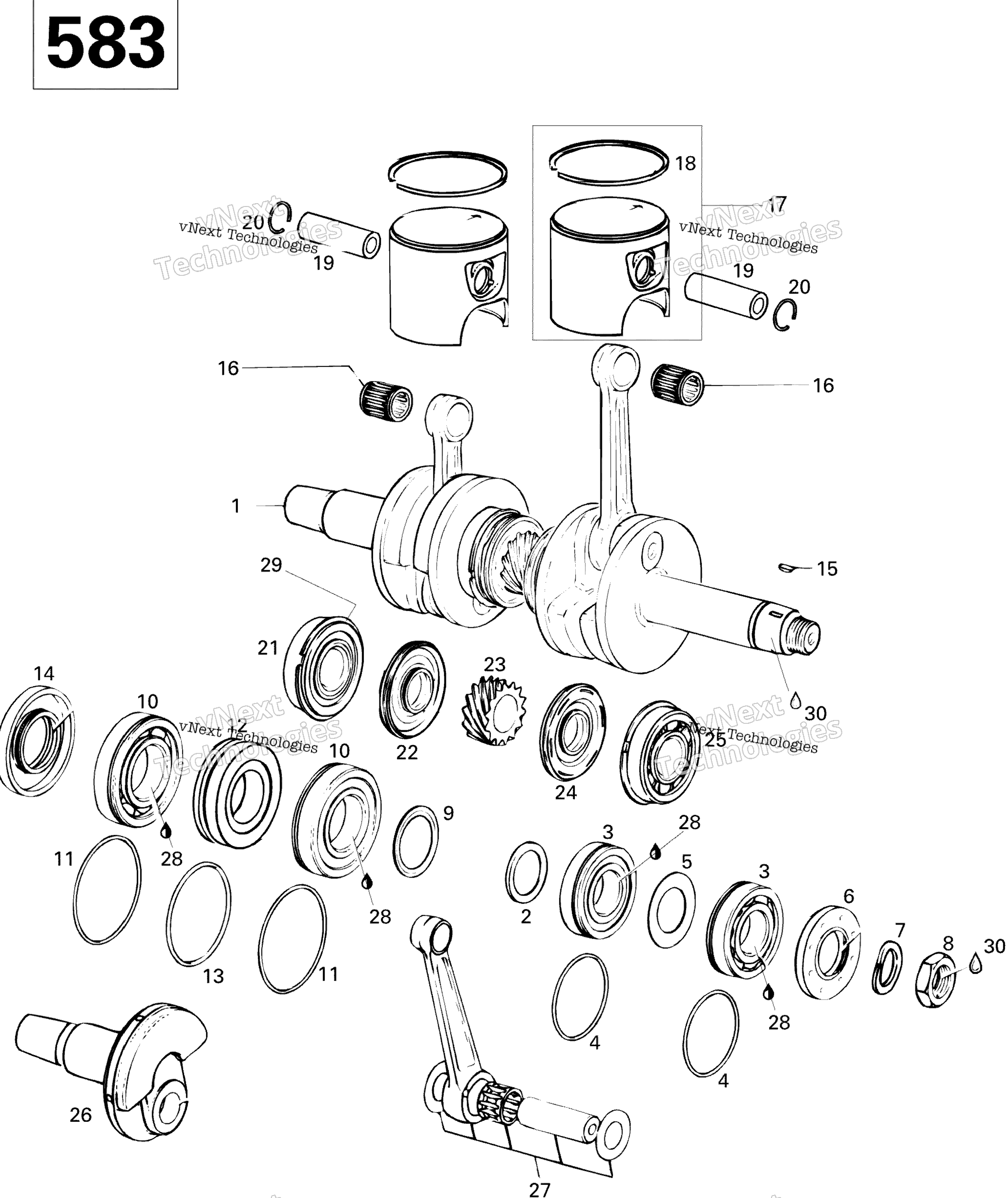 Коленчатый вал And Pistons 583