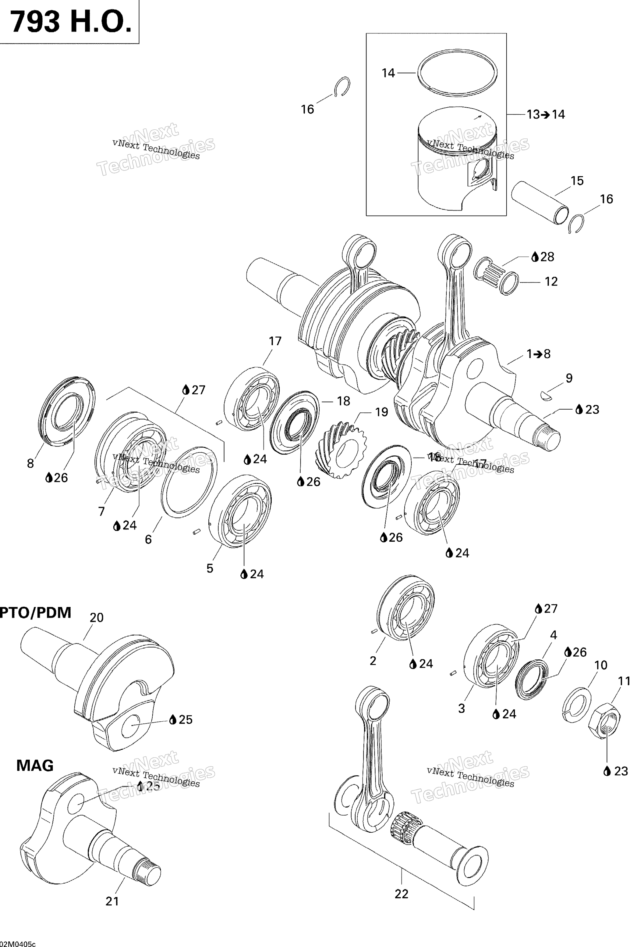 Коленчатый вал And Pistons (793 Ho)