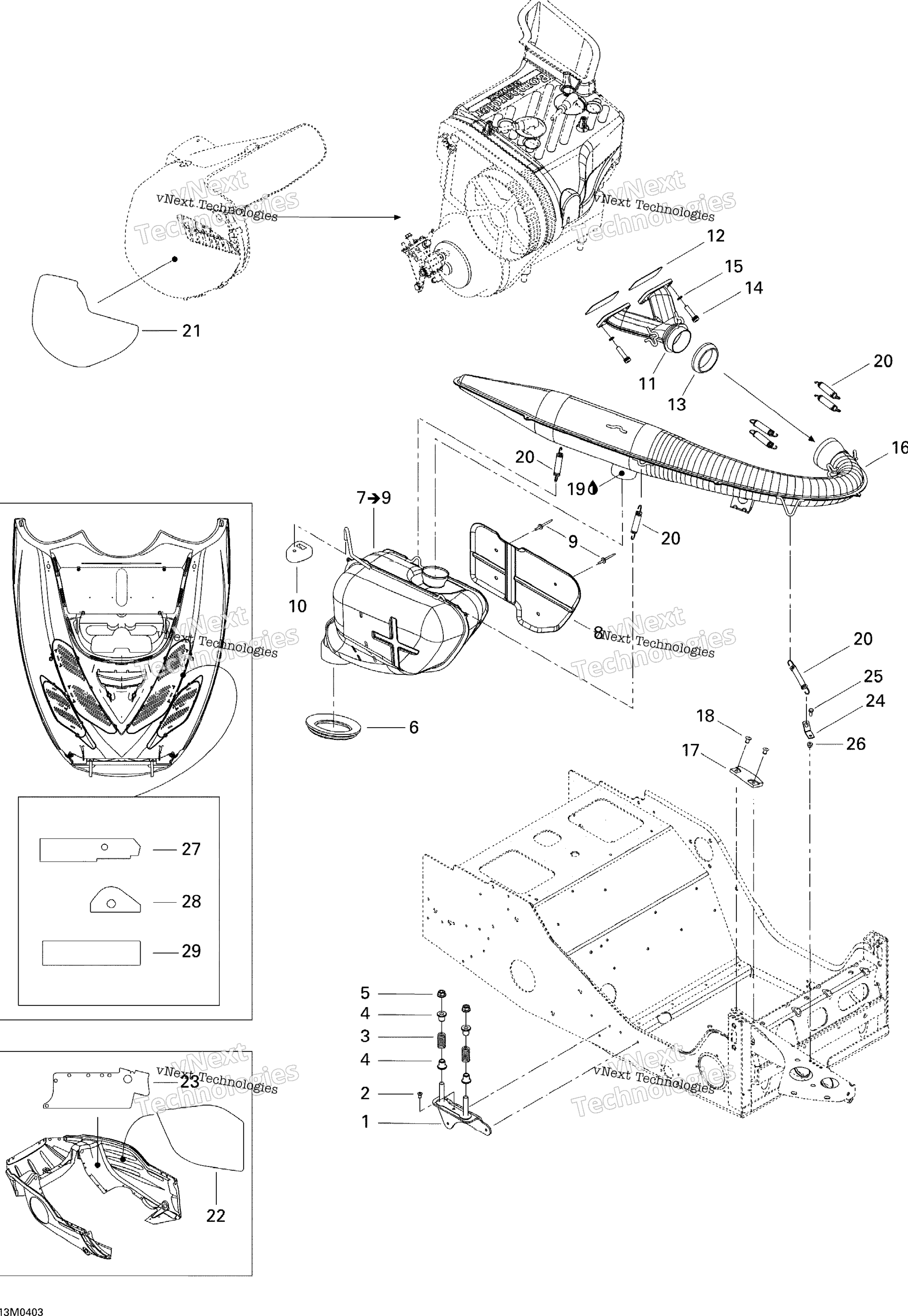 Выхлопная система System, Summit 550F