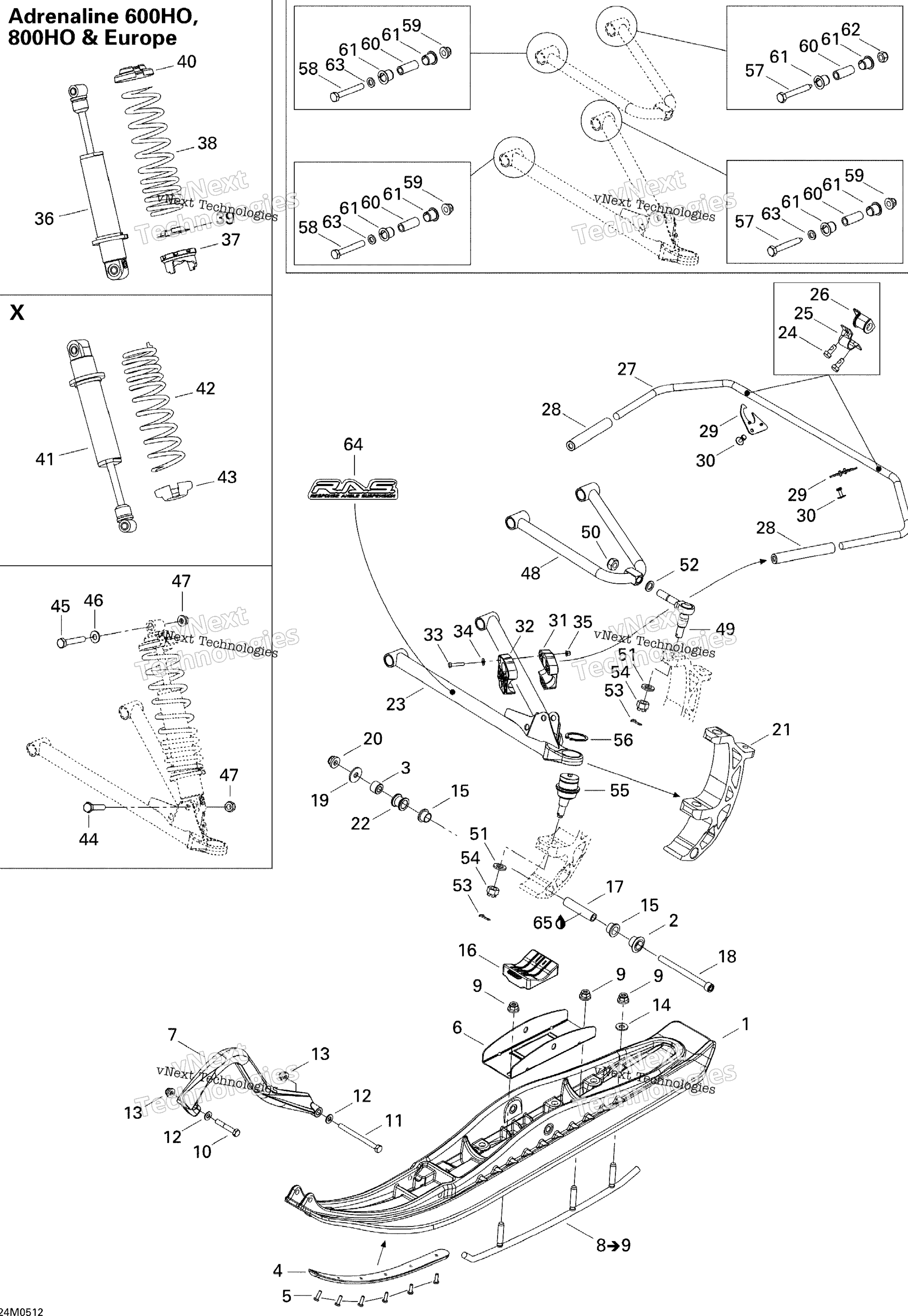 Передняя часть Suspension And Ski 600Ho