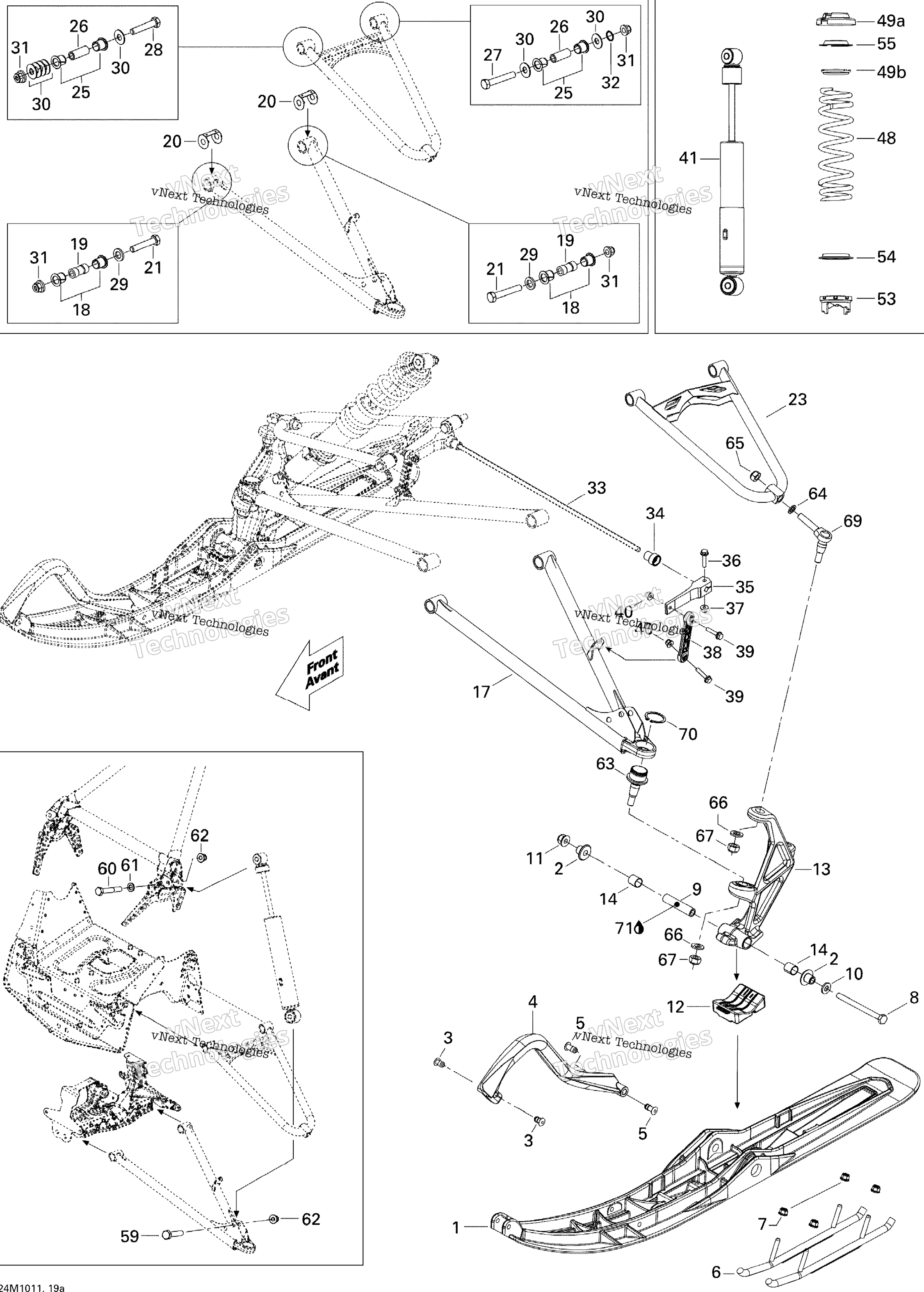 Передняя часть Suspension And Ski Le 1200, North America