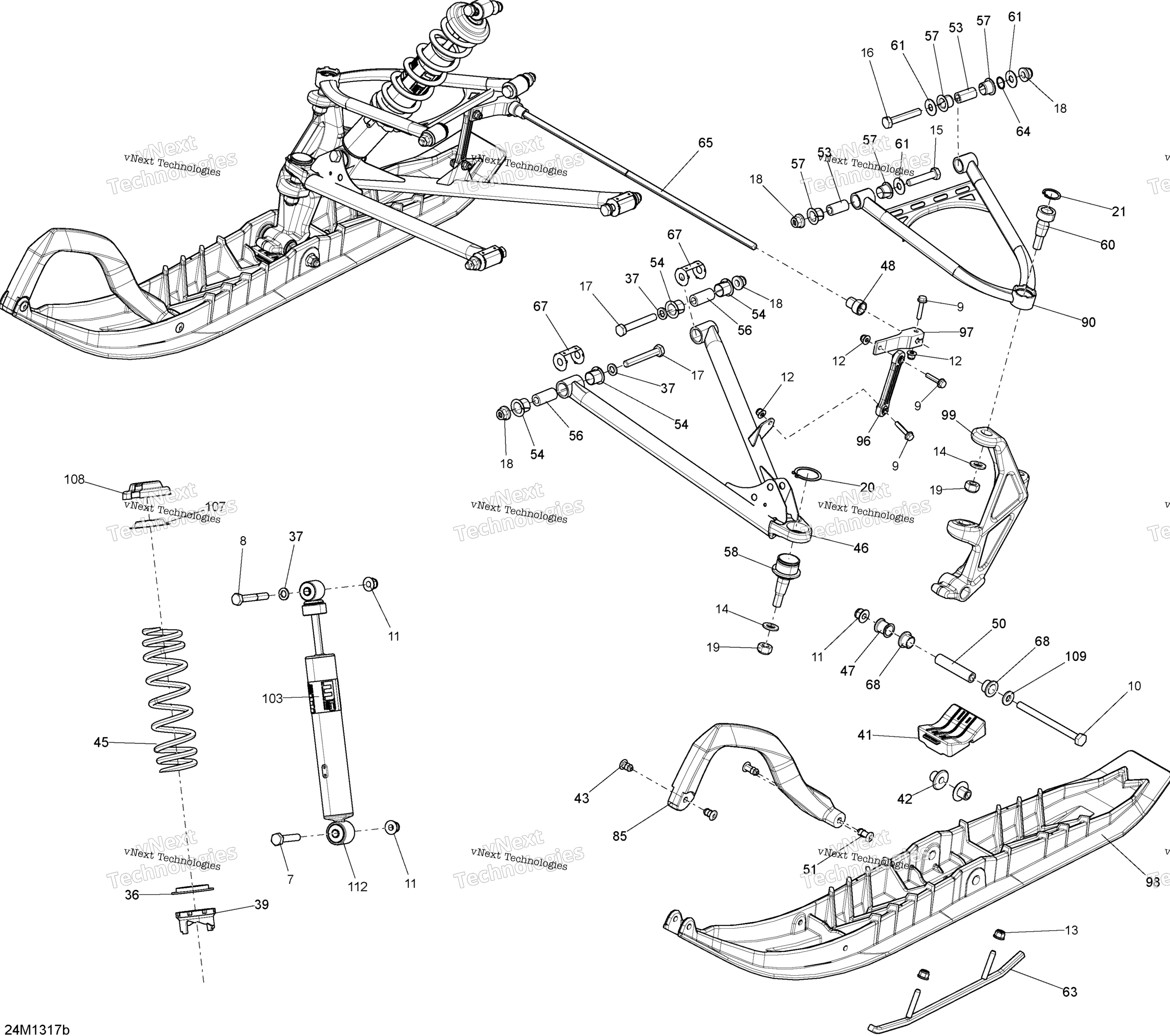 Передняя часть Suspension And Ski 800R (154)