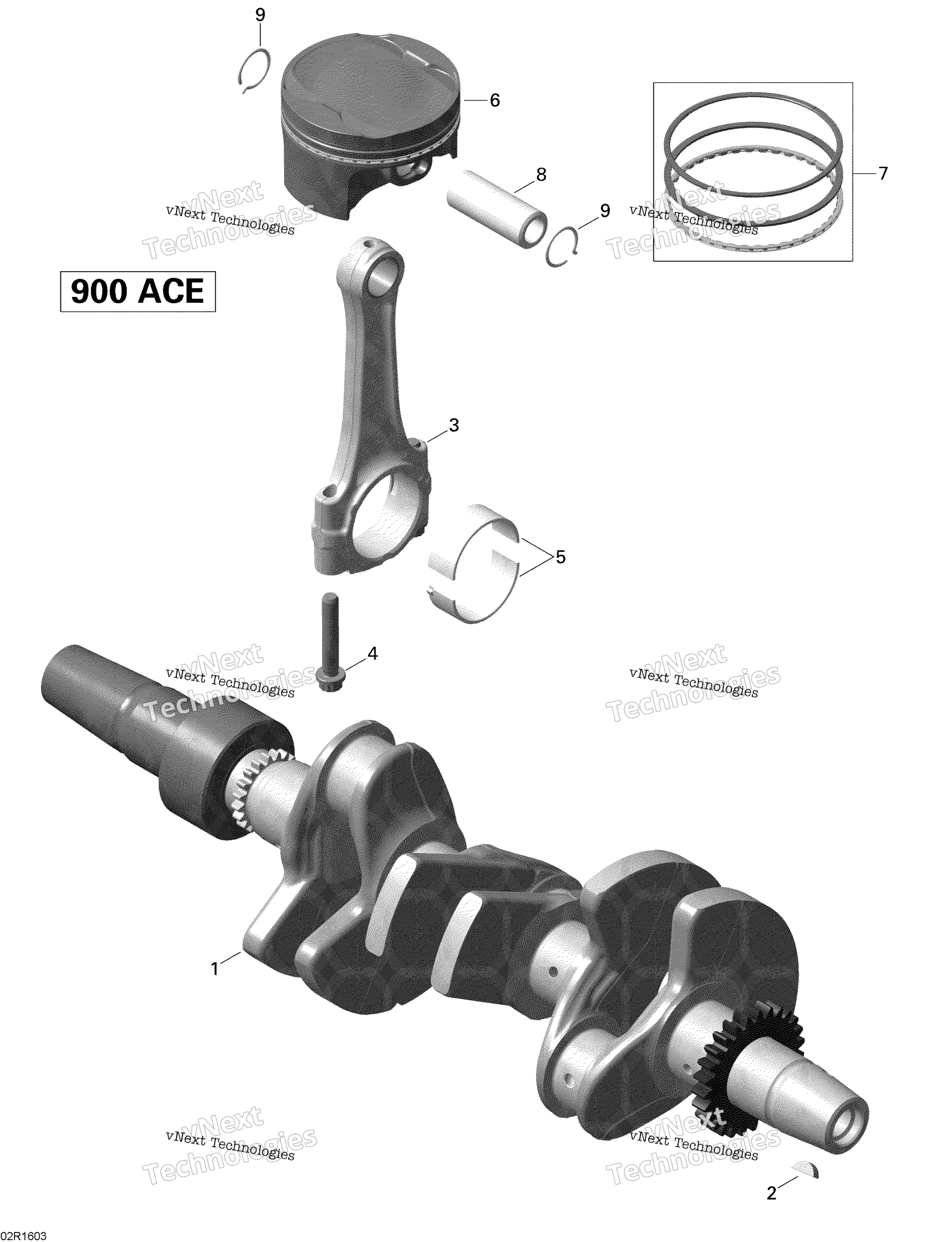 Коленчатый вал And Pistons - 900 Ace