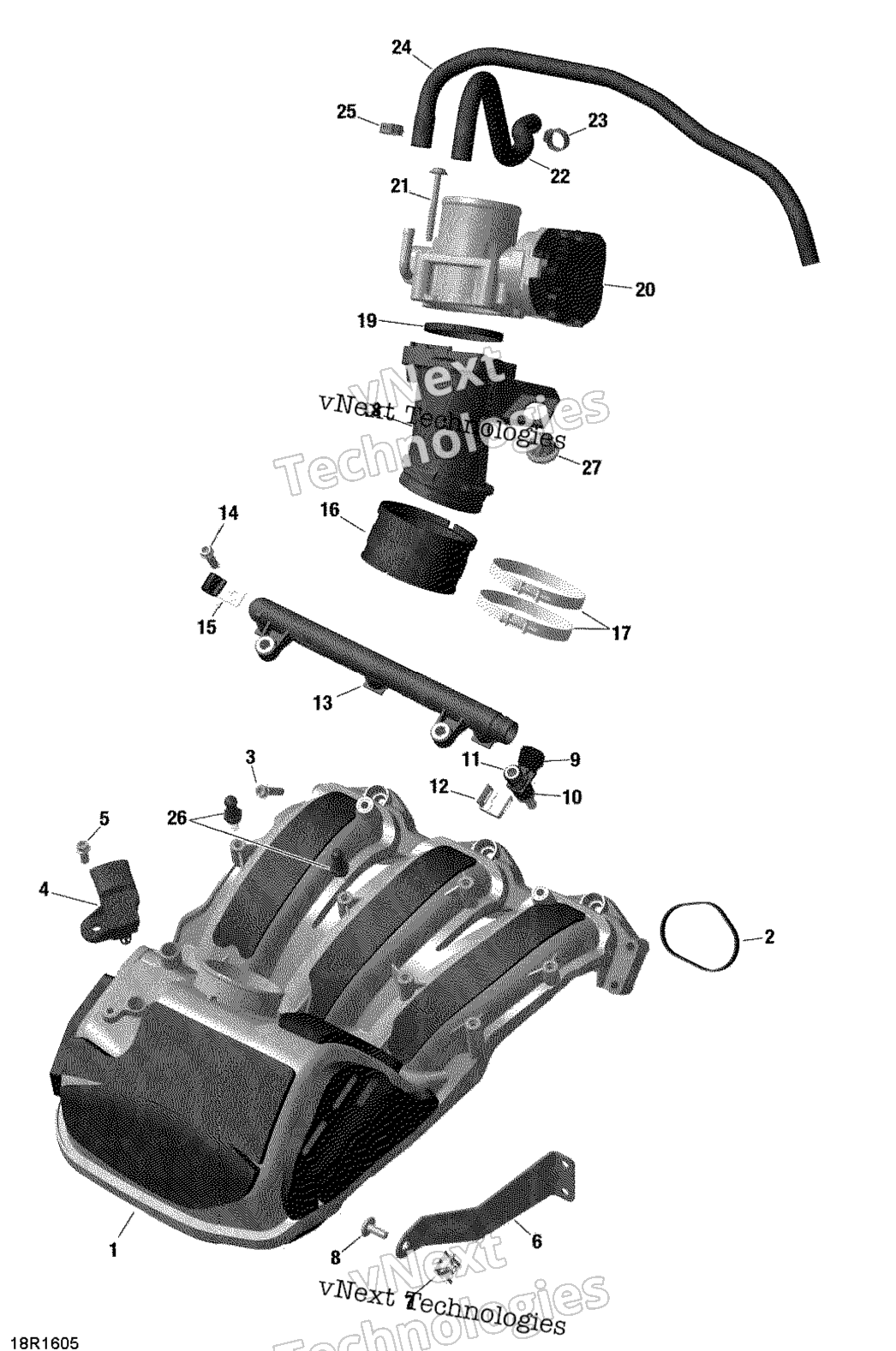 Воздушный впуск коллектор и Throttle кузов 1200Itc 4 Tec
