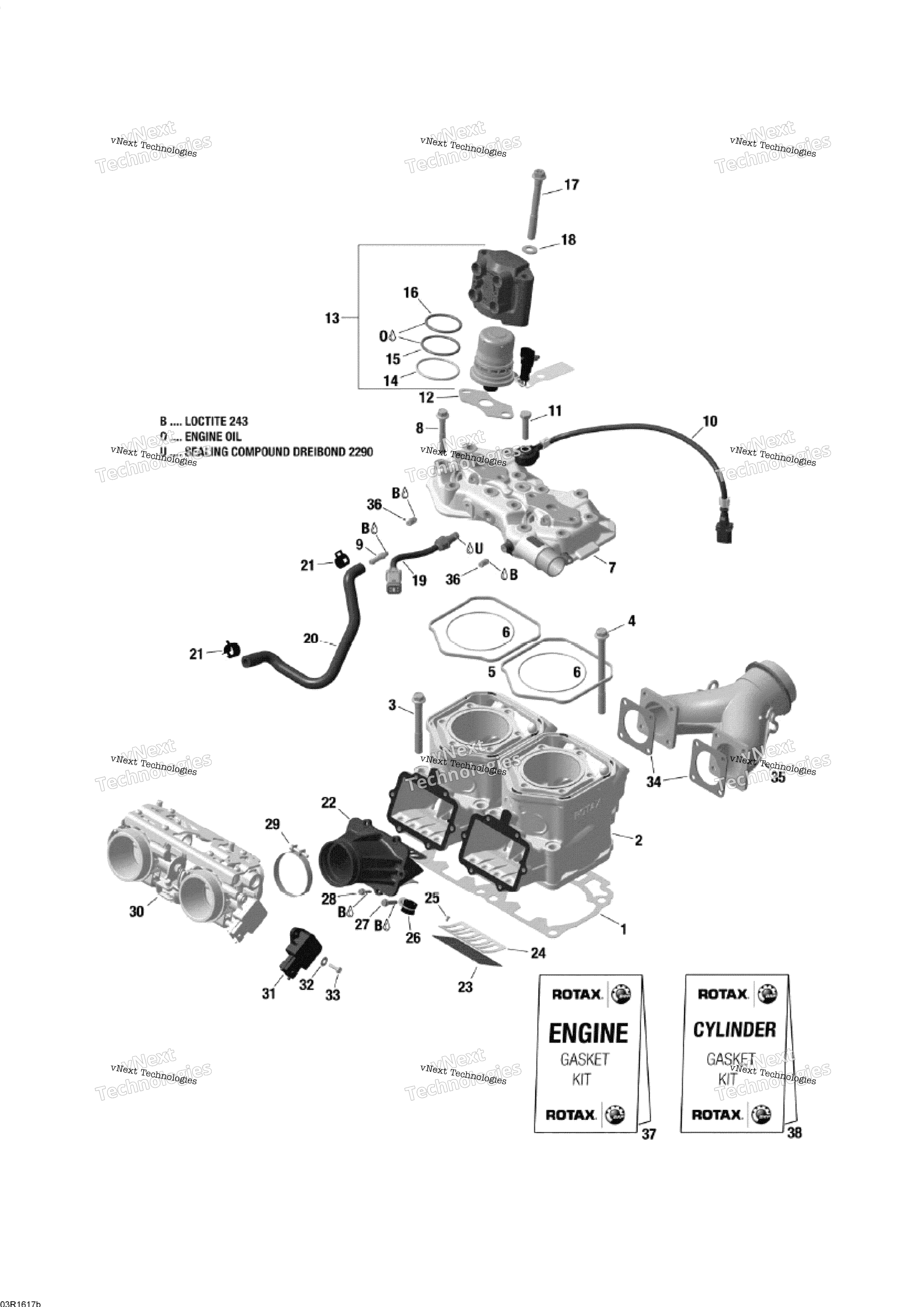 Цилиндр And Cylinder Head - 600 E-Tec