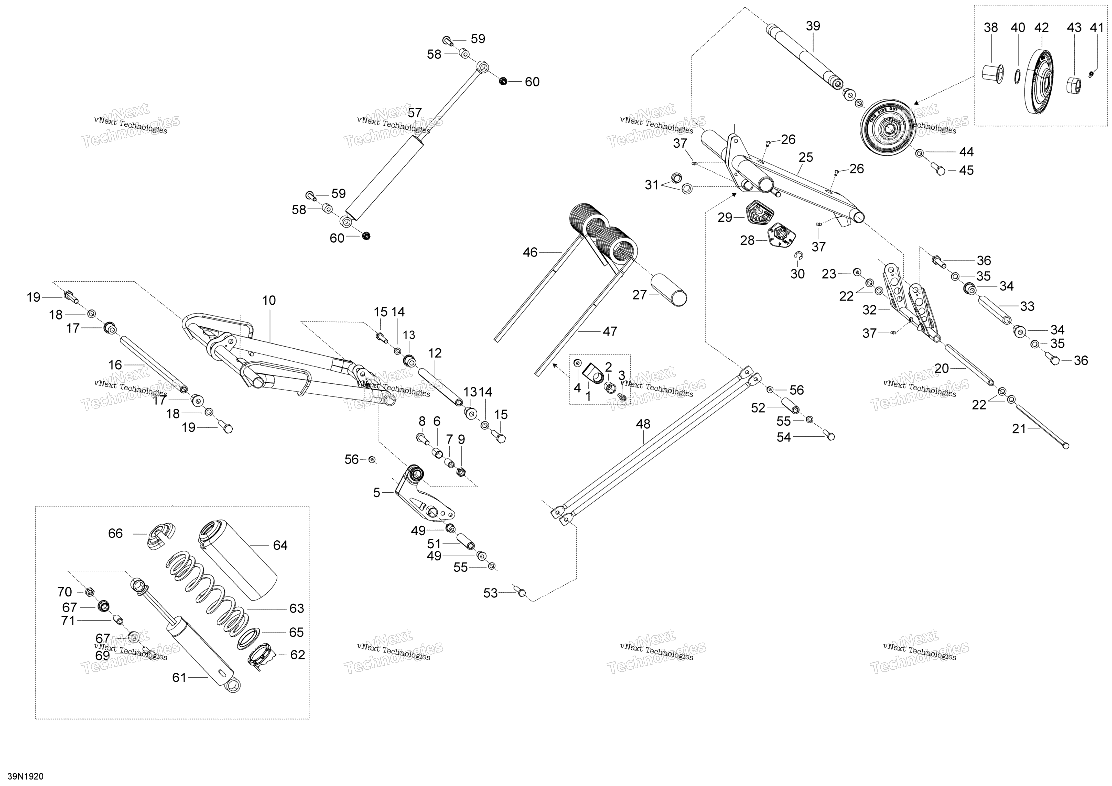 Задняя часть Suspension - Upper Section - Wt - Swt