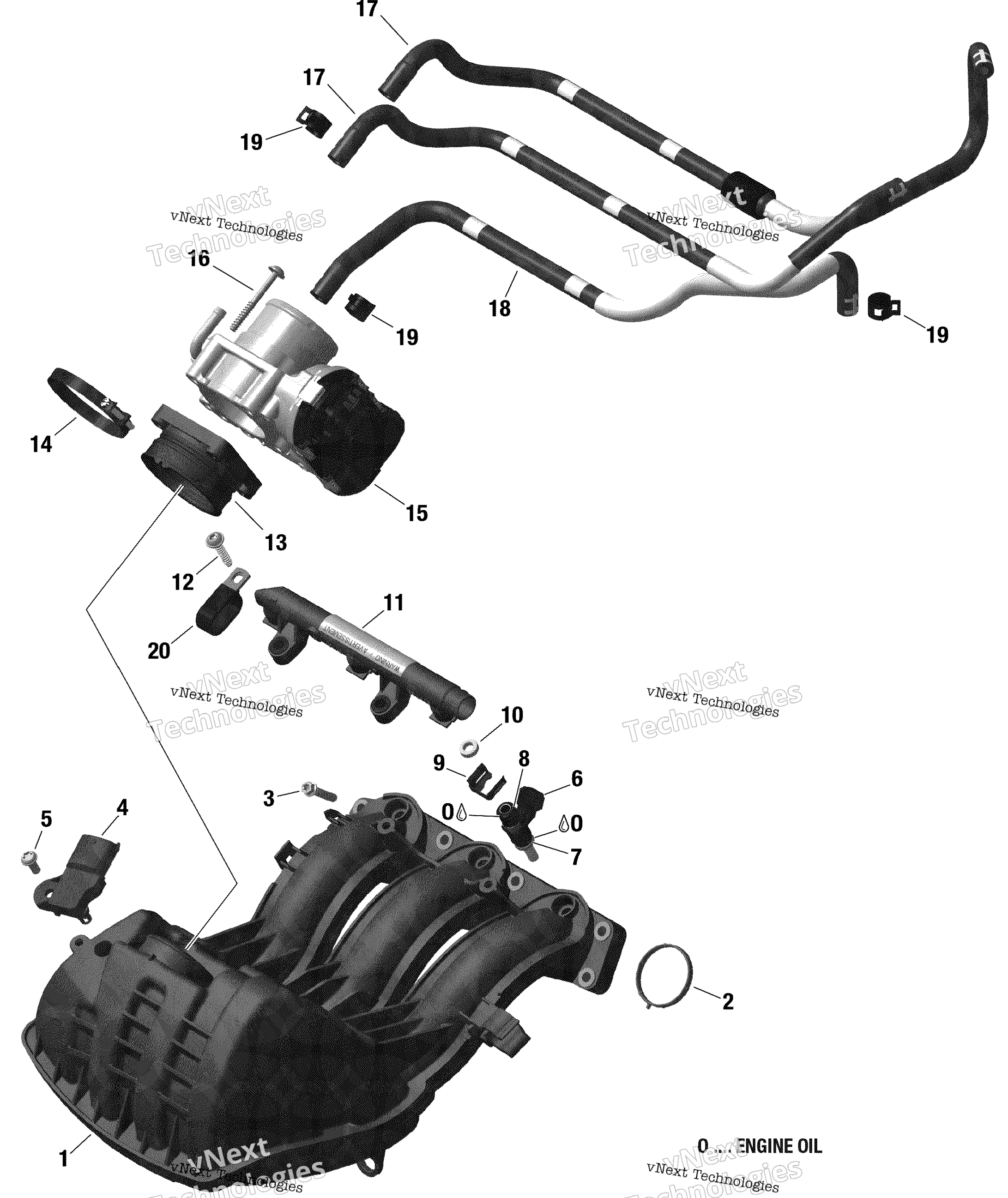 Двигатель - Air Intake Manifold And Throttle Body - 900 Ace