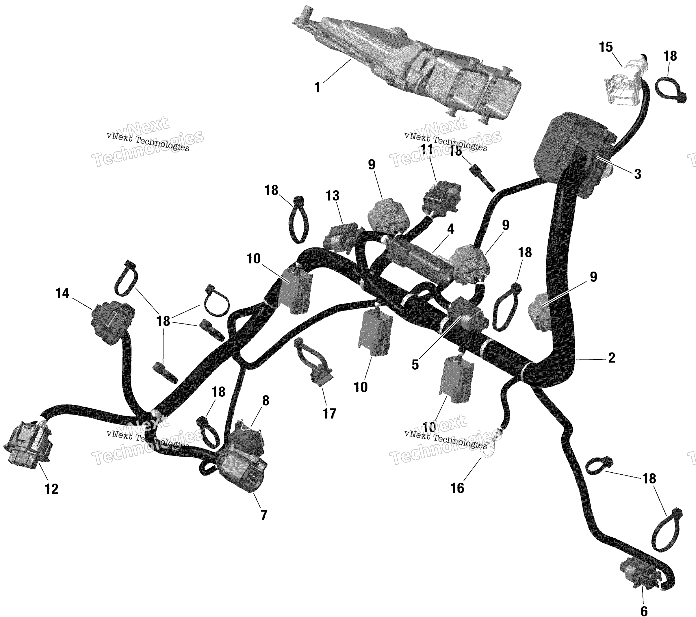 Rotax двигатель жгут и Electronic модуль Turbo R