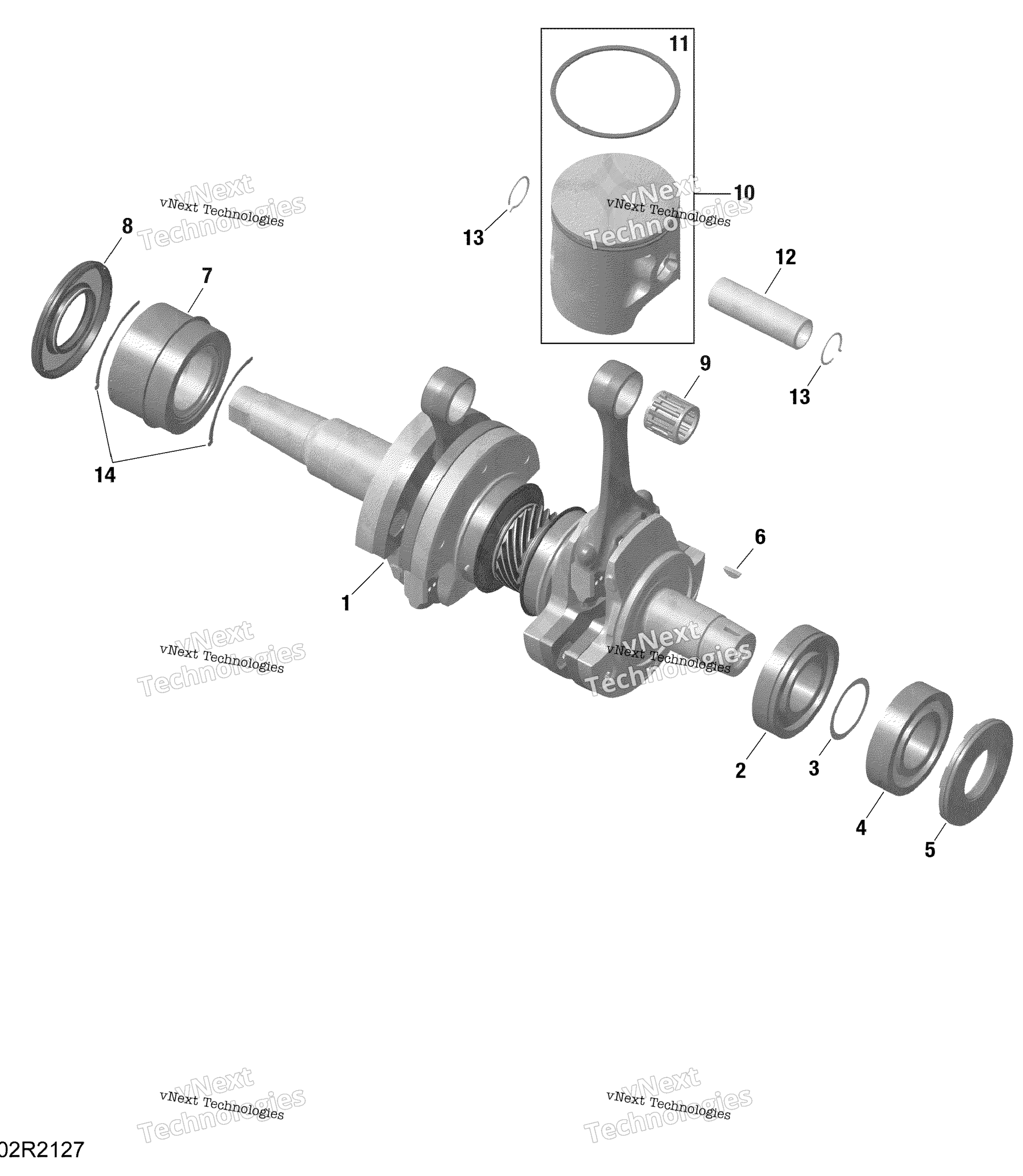 Rotax коленвал и Pistons