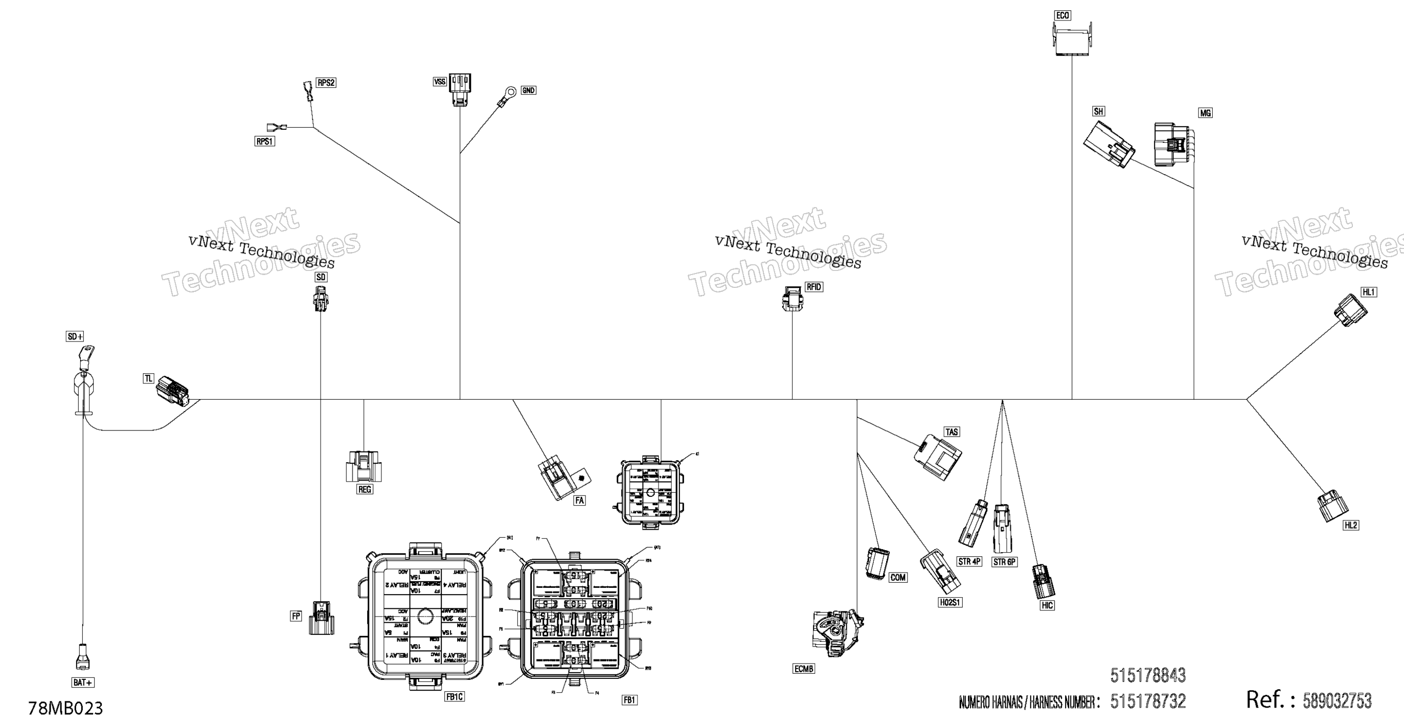 Электрооборудование - Main Harness - 515178732