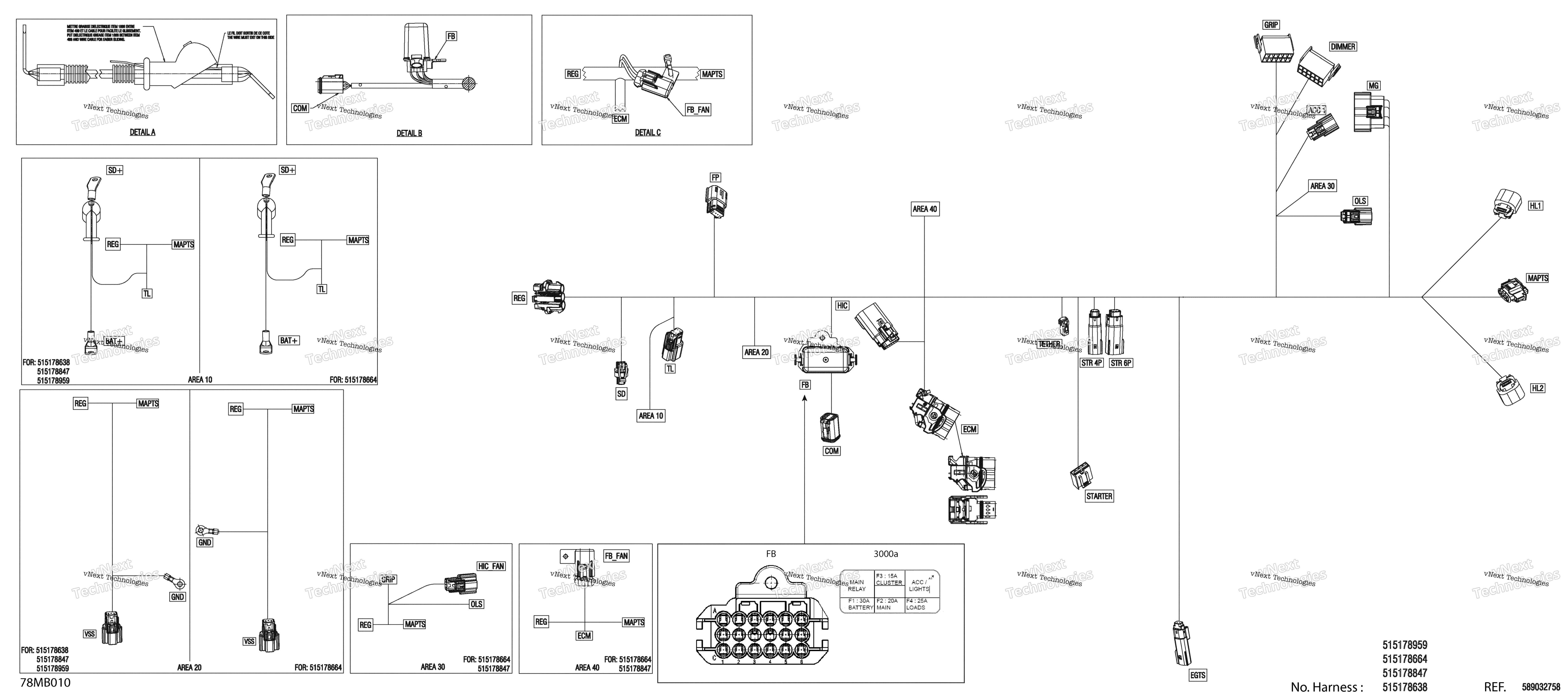 Электрооборудование - Main Harness - 515178664