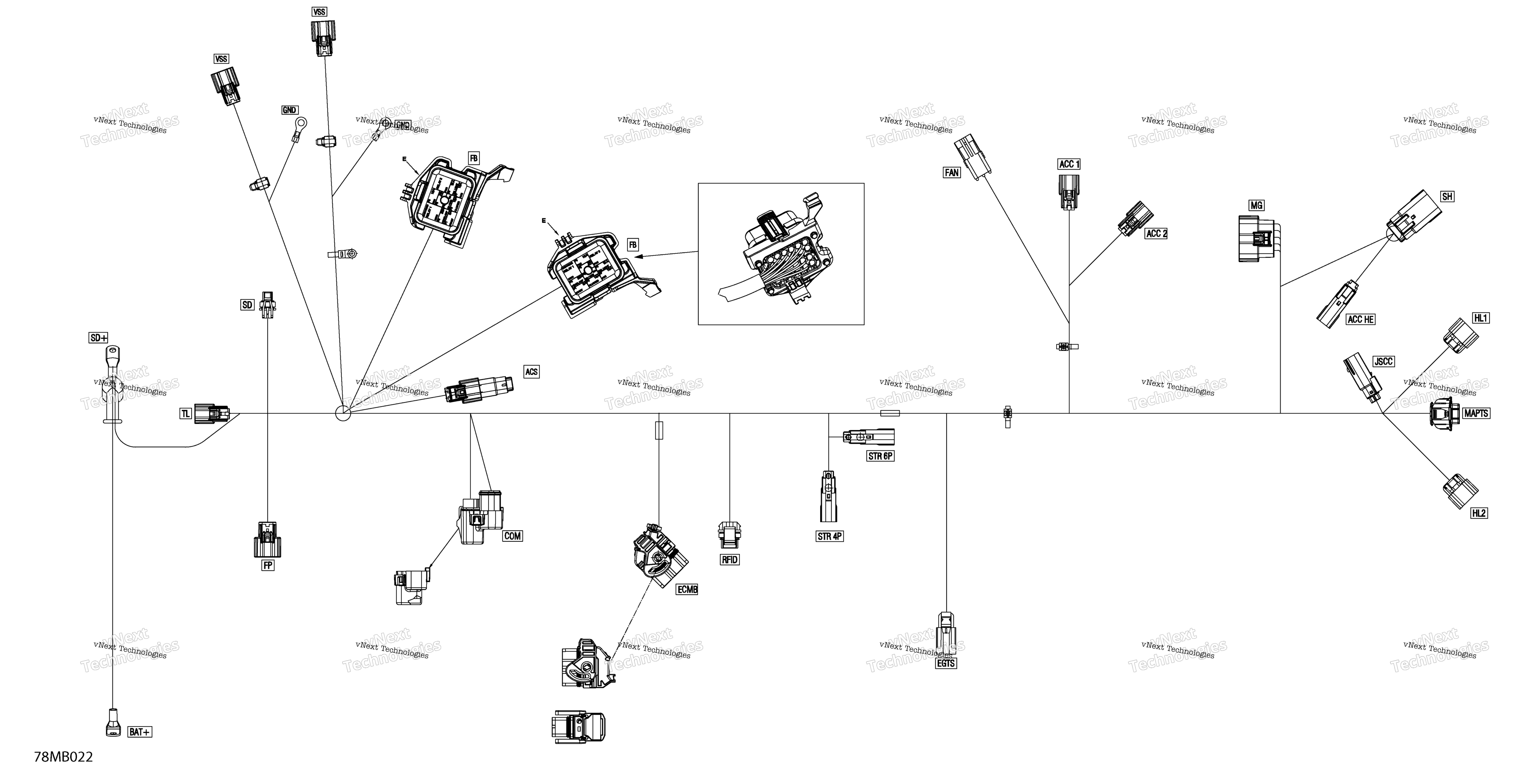 Электрооборудование - Main Harness - 515178957