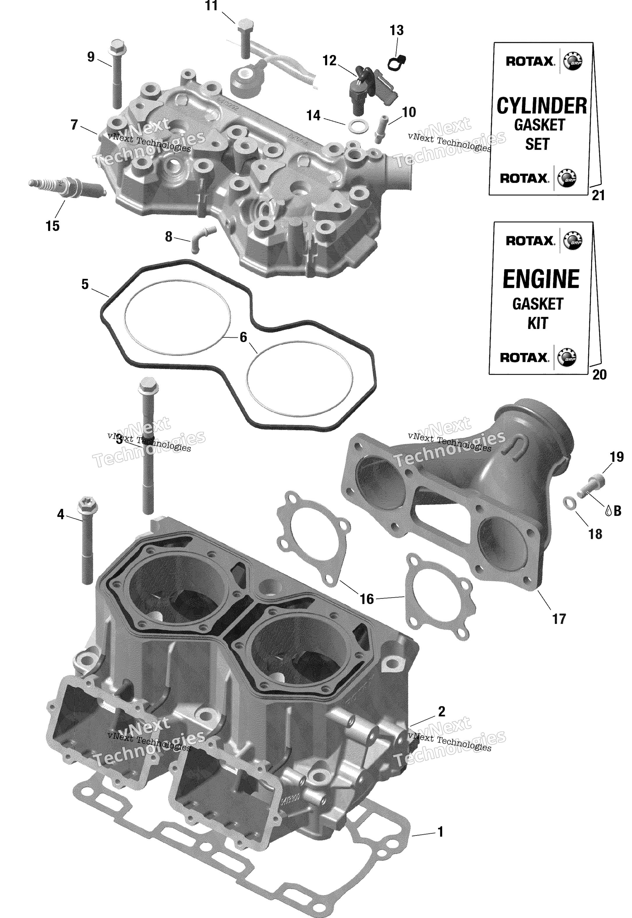 Двигатель - Cylinder And Cylinder Head - 850 E-Tec