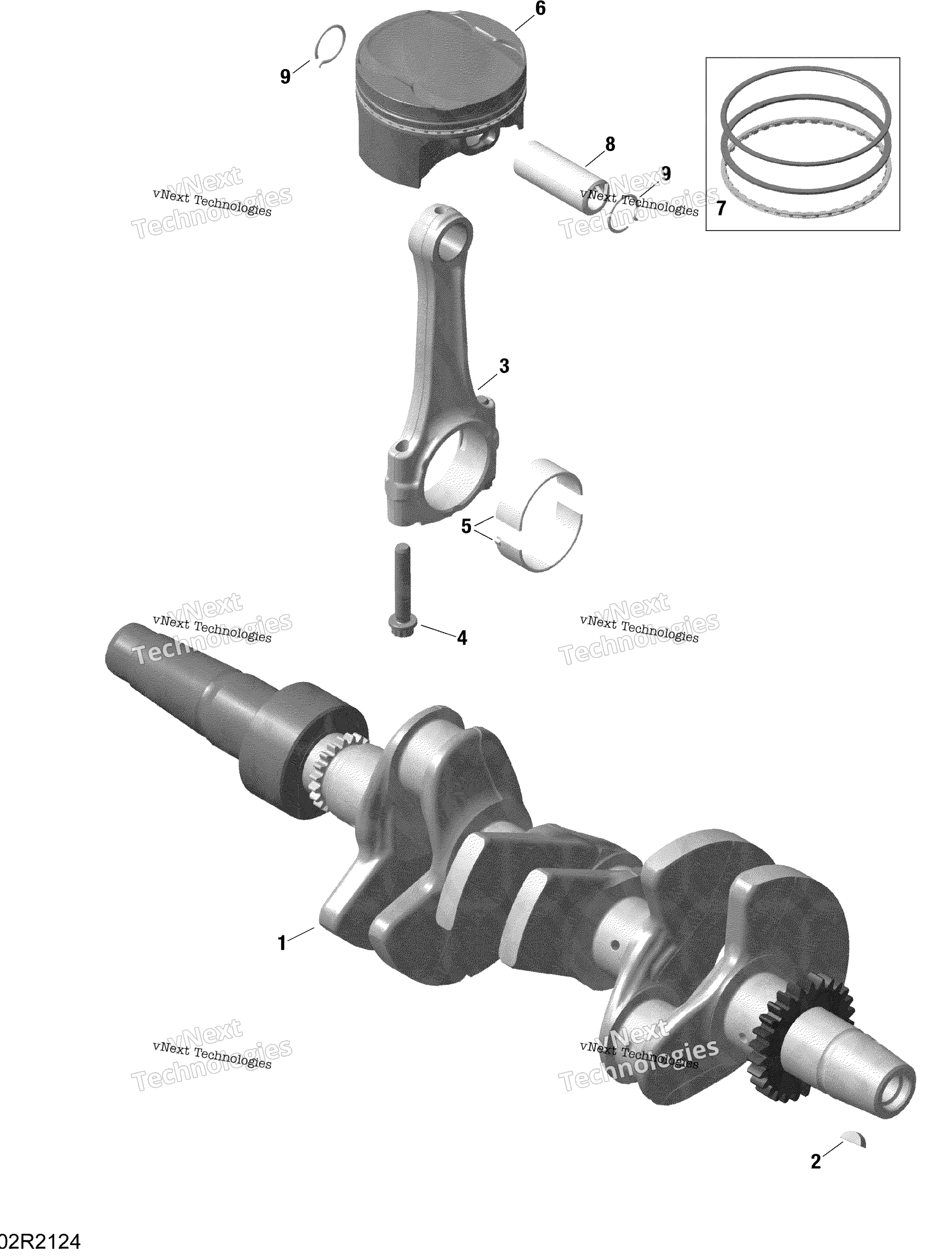 Rotax коленвал и Pistons