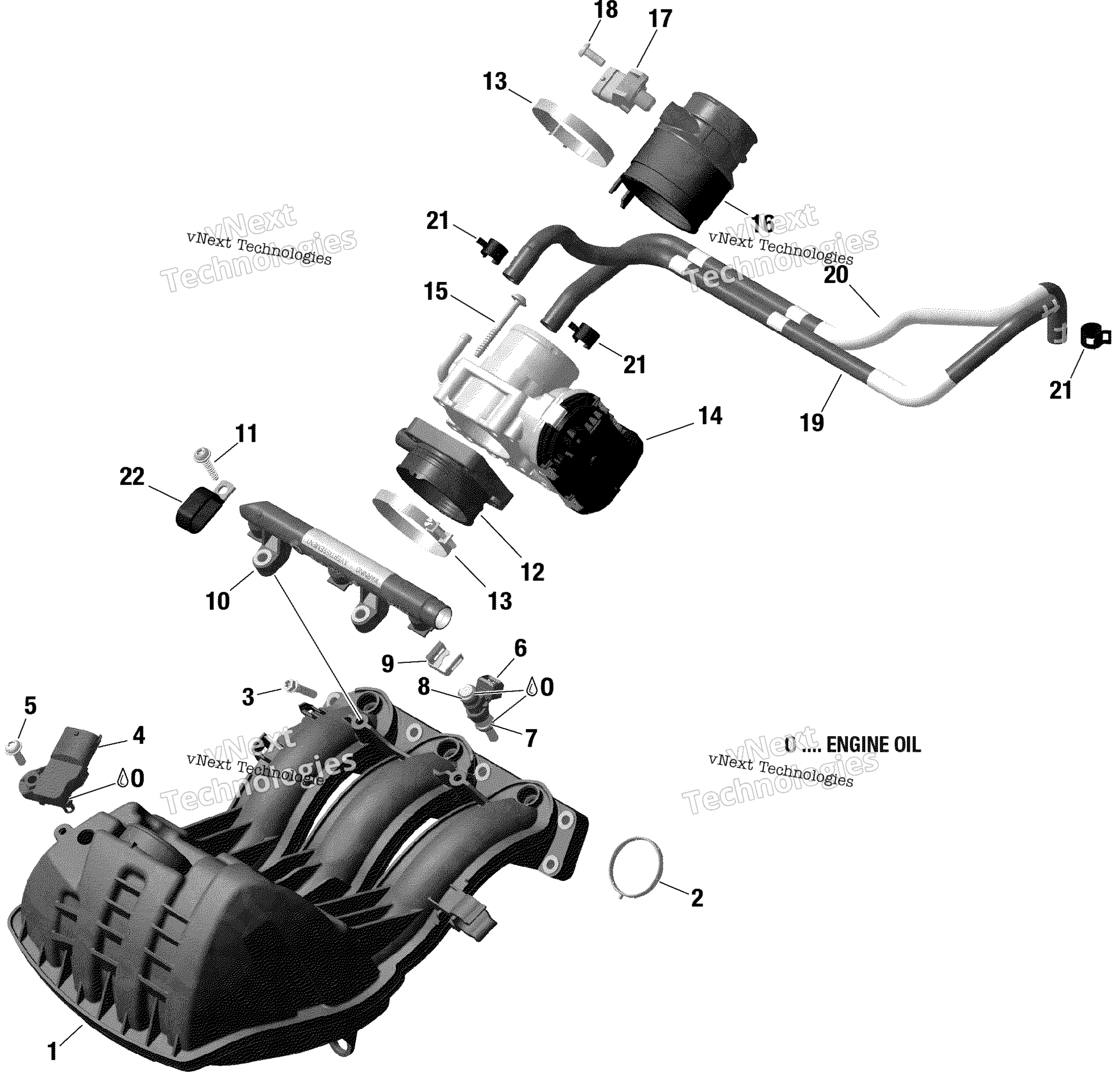 Rotax Воздушный впуск коллектор и Throttle кузов