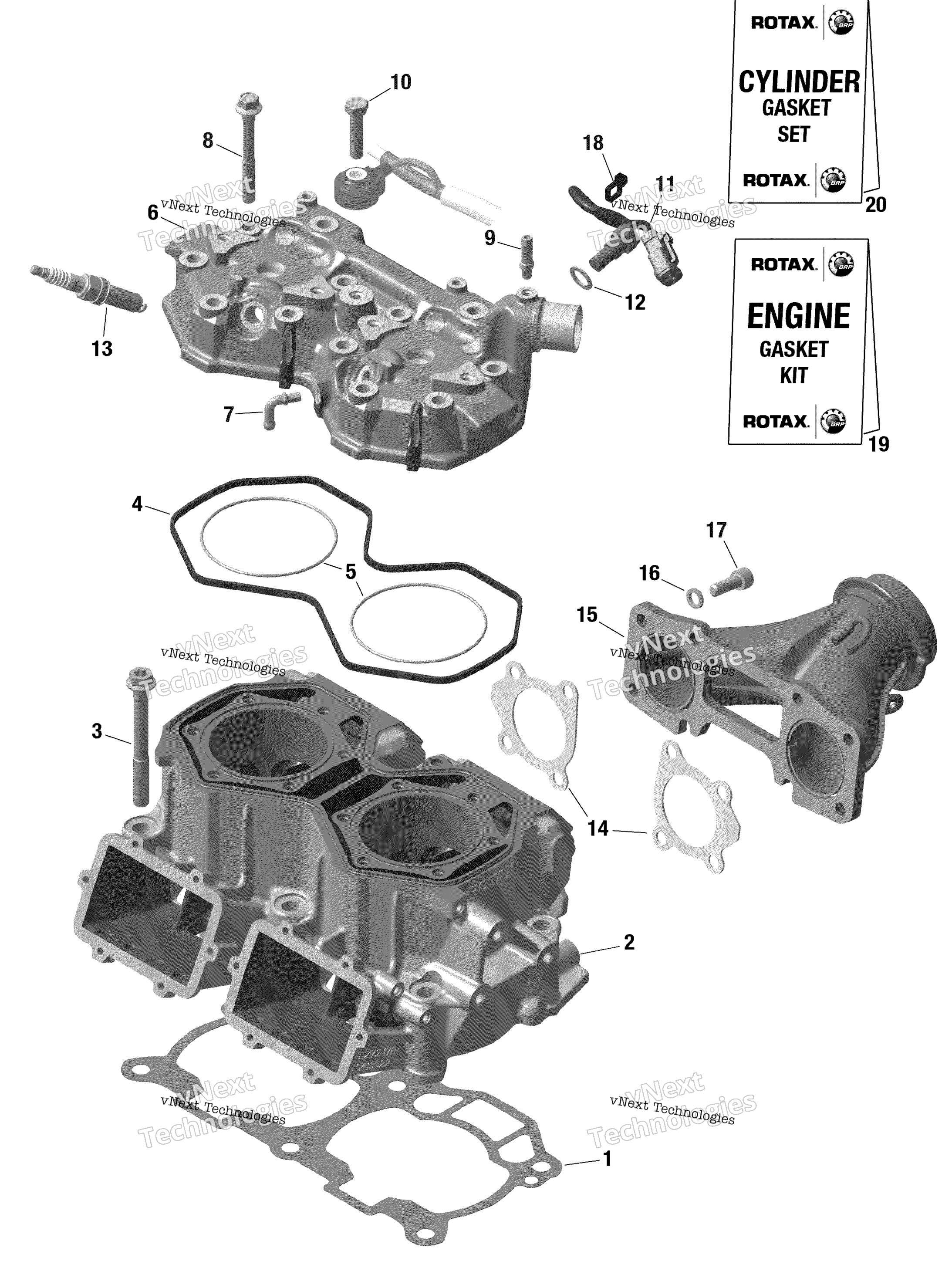 Rotax цилиндр и цилиндр головка