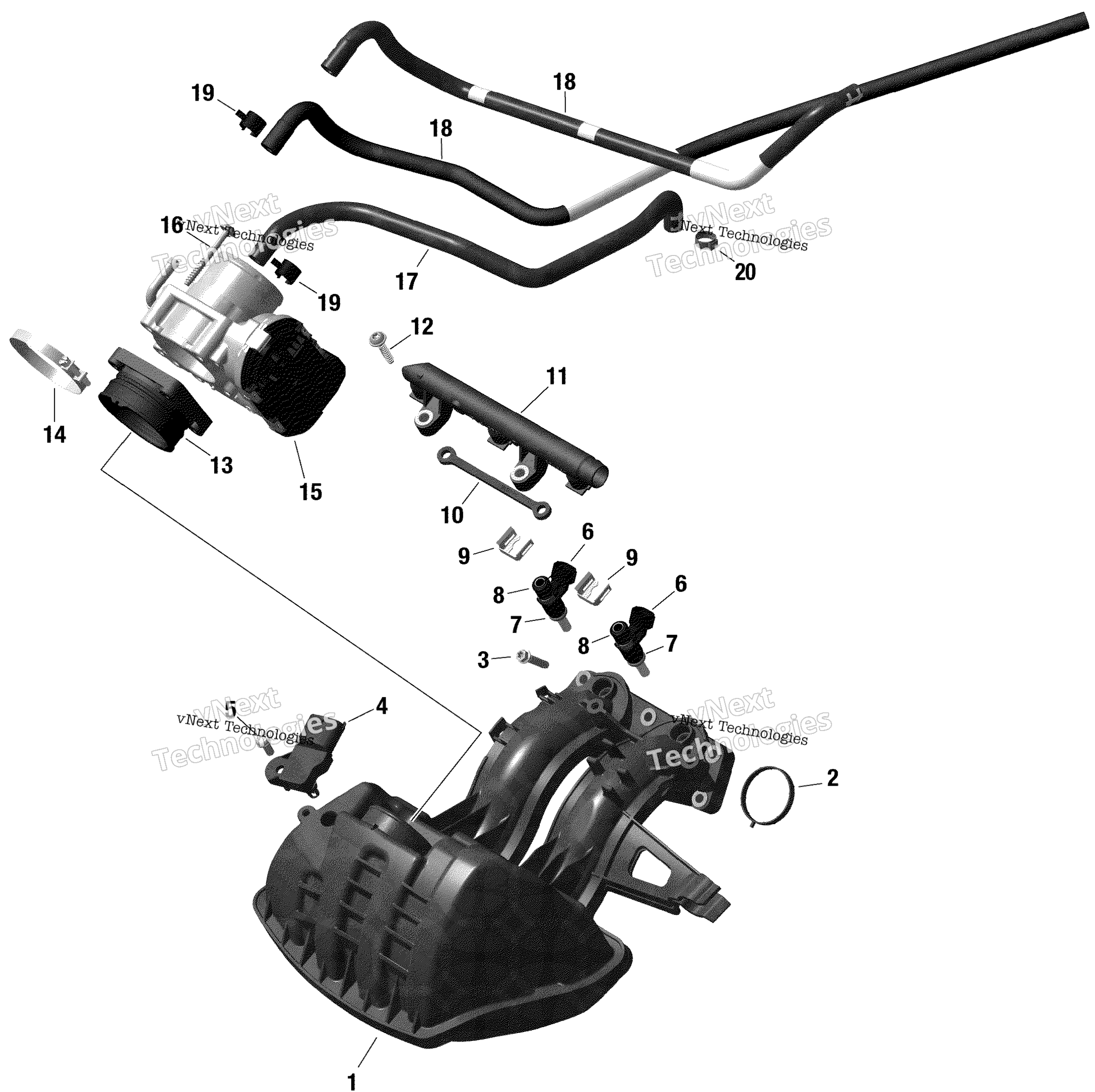 Rotax Воздушный впуск коллектор и Throttle кузов