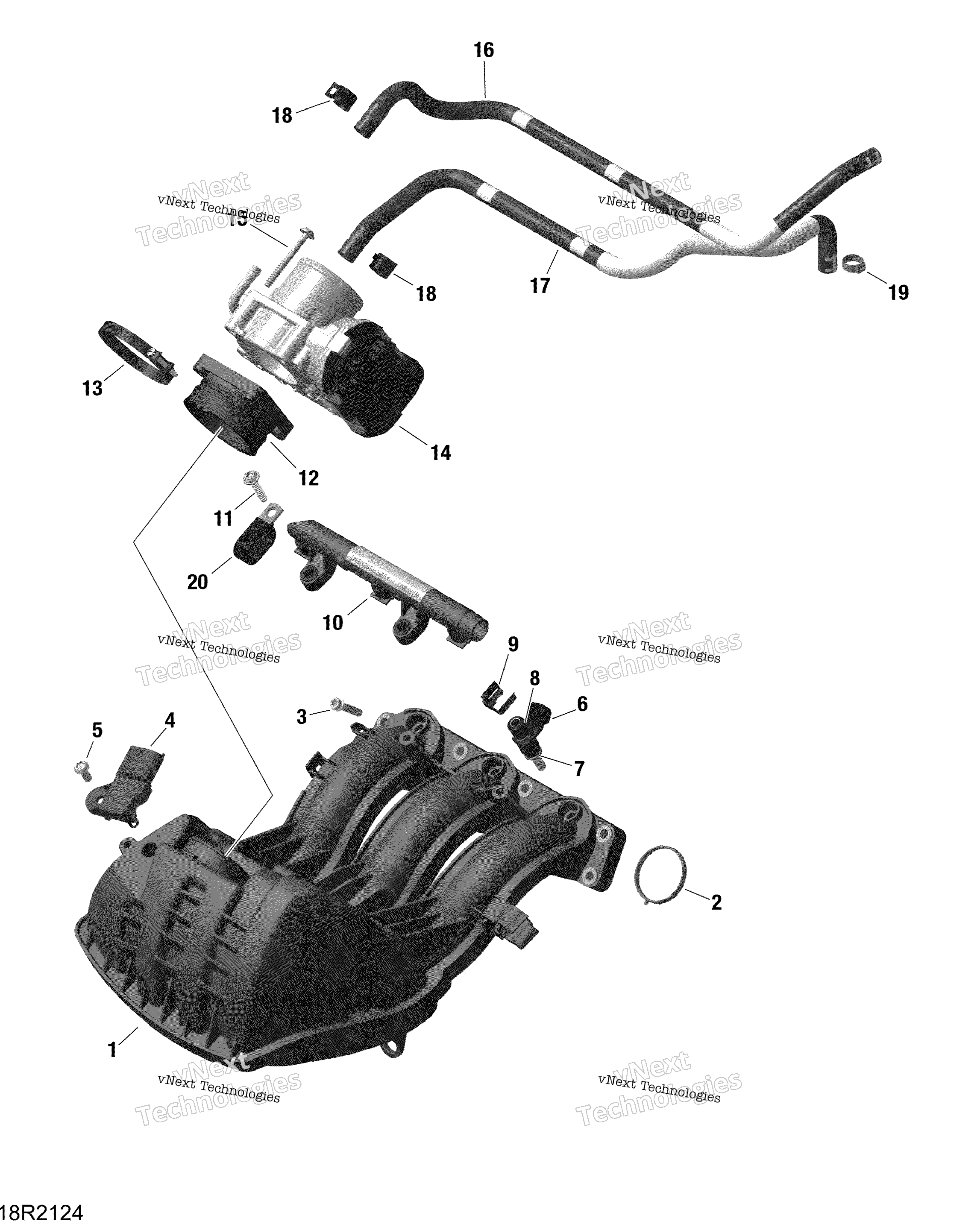 Rotax Воздушный впуск коллектор и Throttle кузов
