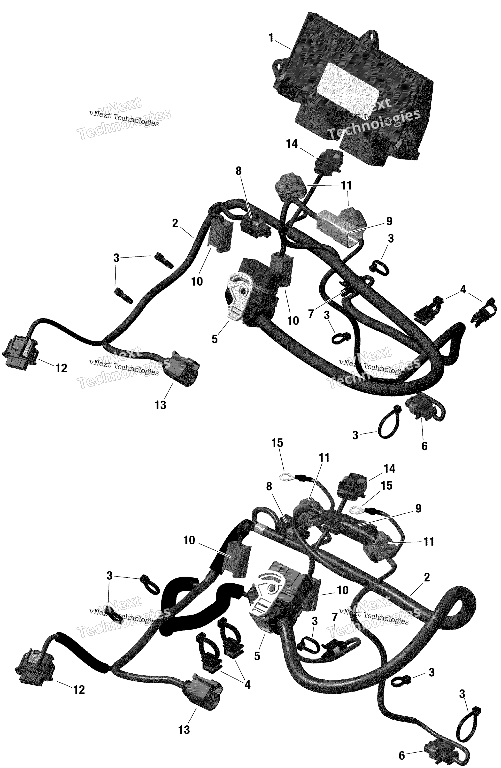 Rotax двигатель жгут и Electronic модуль