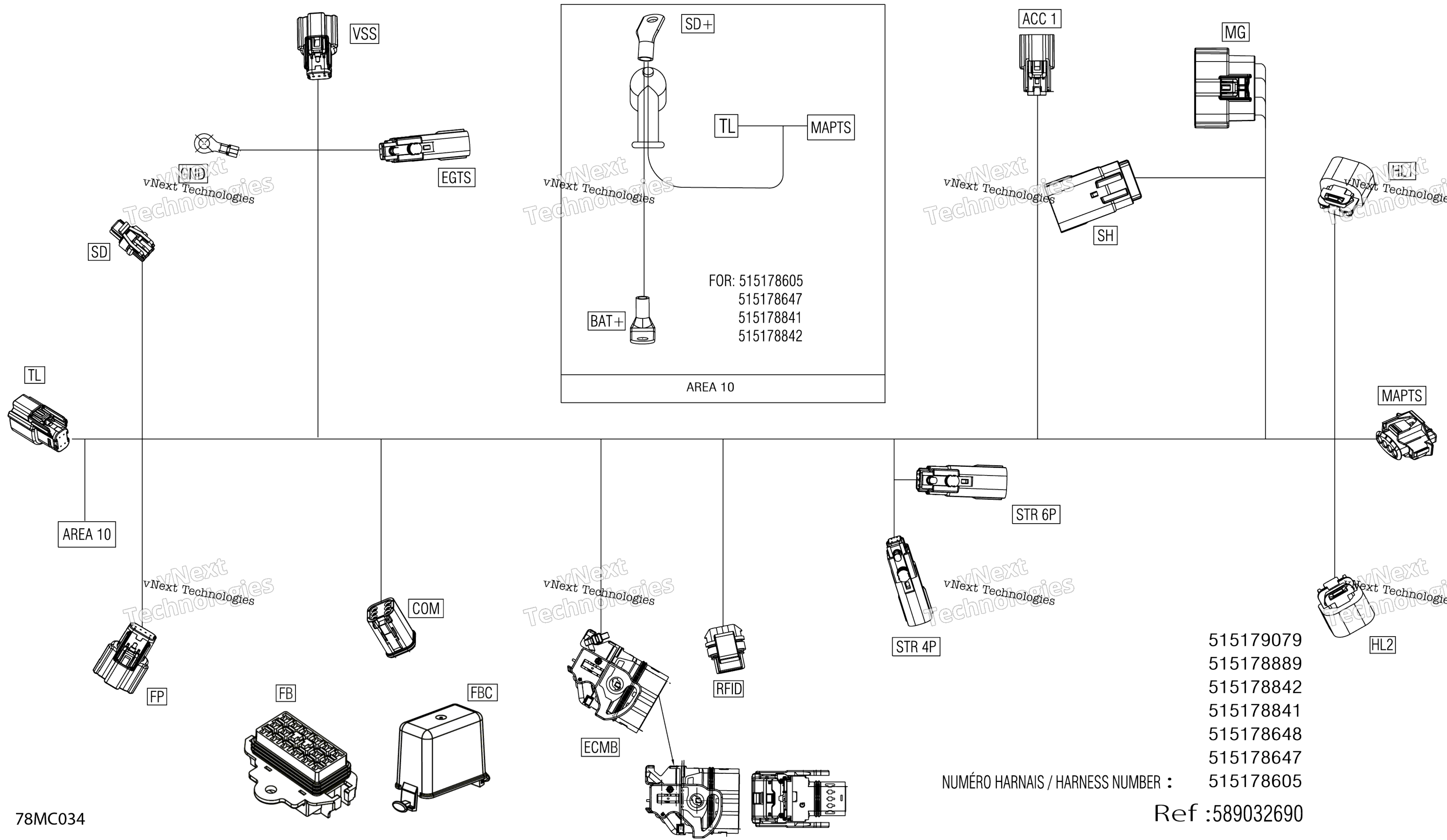 Электрооборудование - Main Harness - 515178841