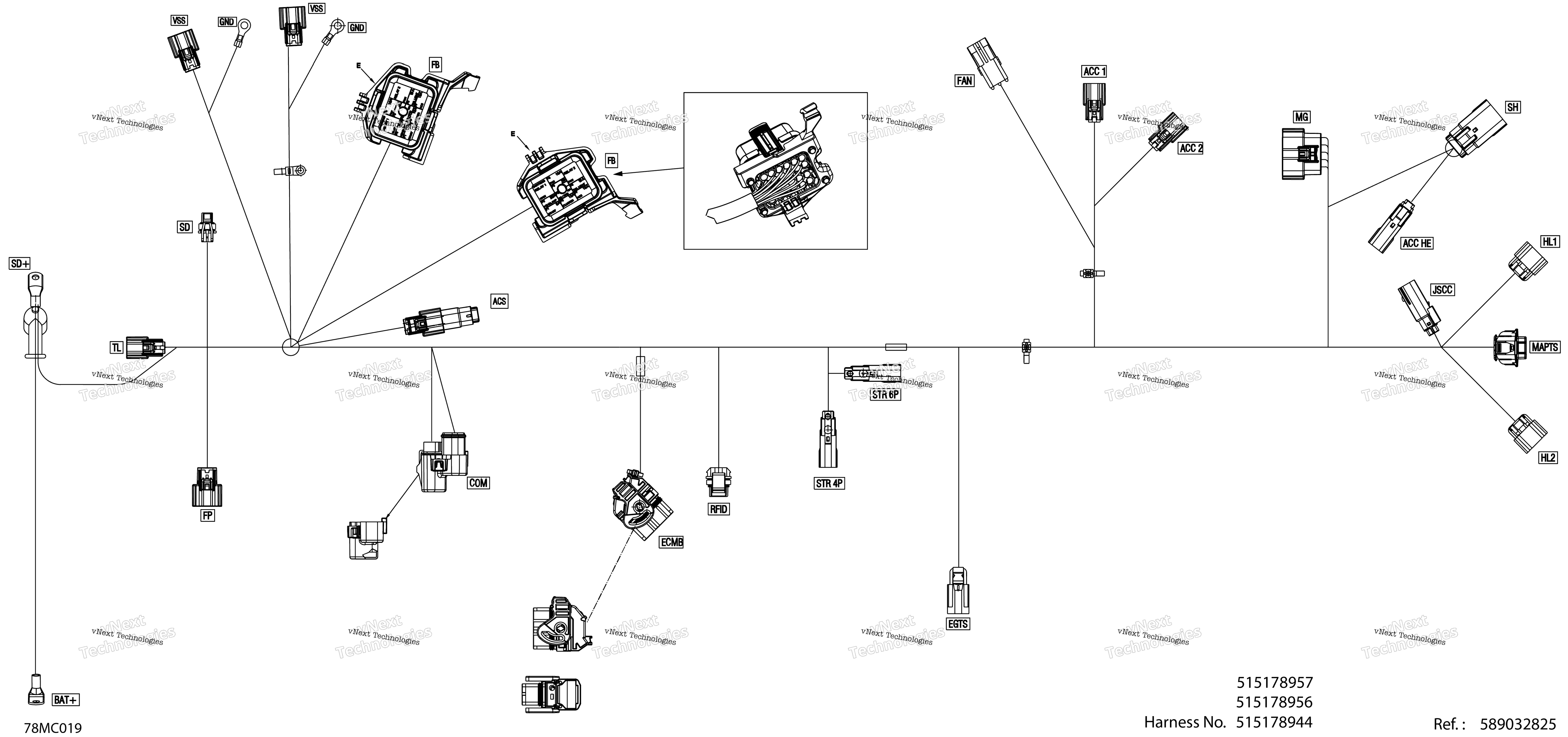 Электрооборудование - Main Harness - 515178957