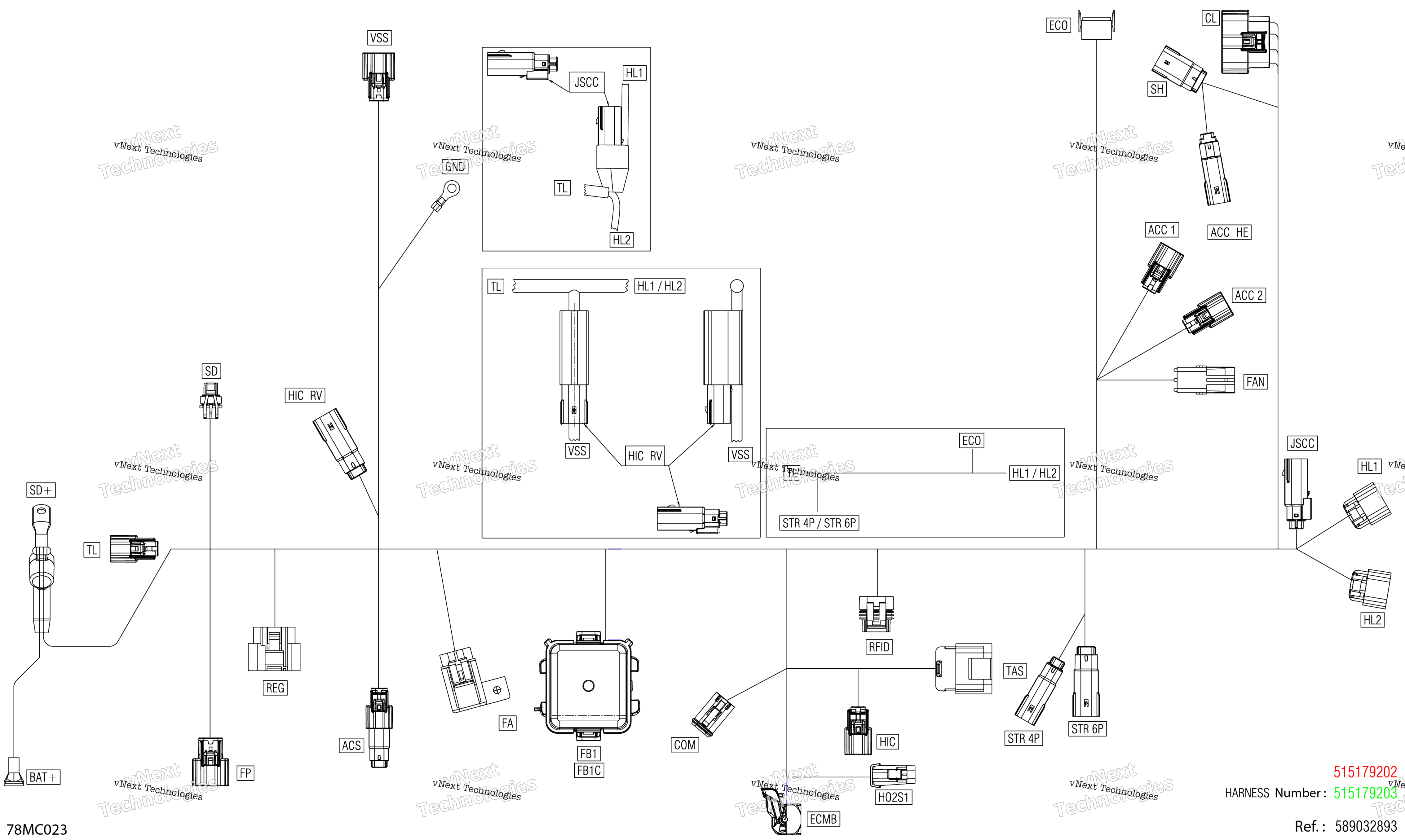 Электрооборудование - Main Harness - 515179202