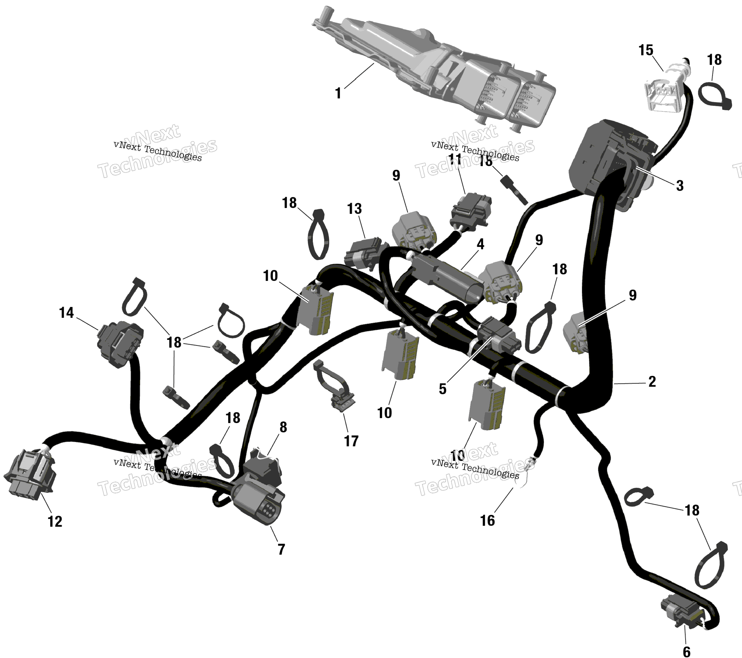 Rotax двигатель жгут и Electronic модуль