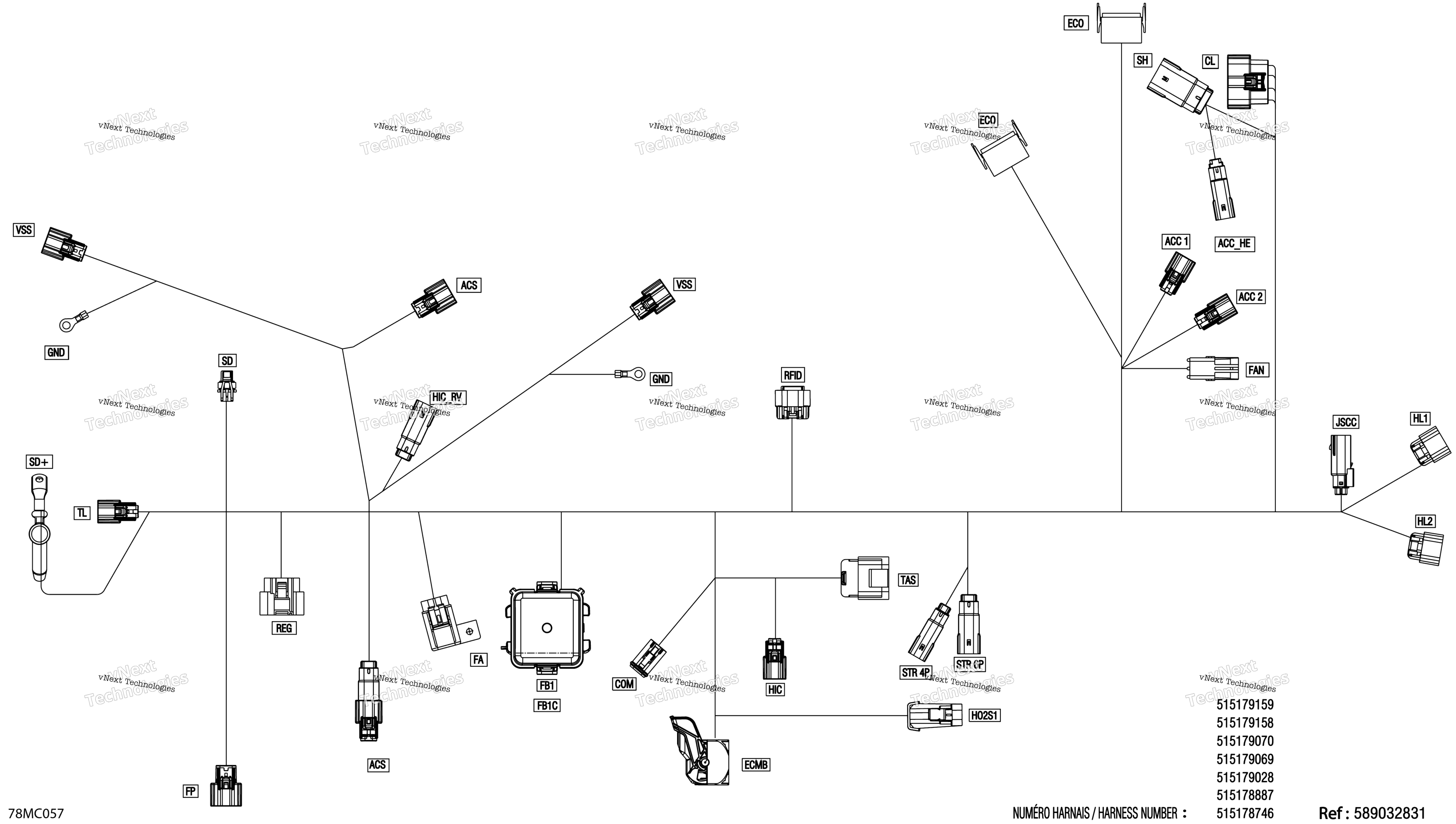 Электрооборудование - Main Harness - 515178887 - Model With Vip Hi-End Gauge