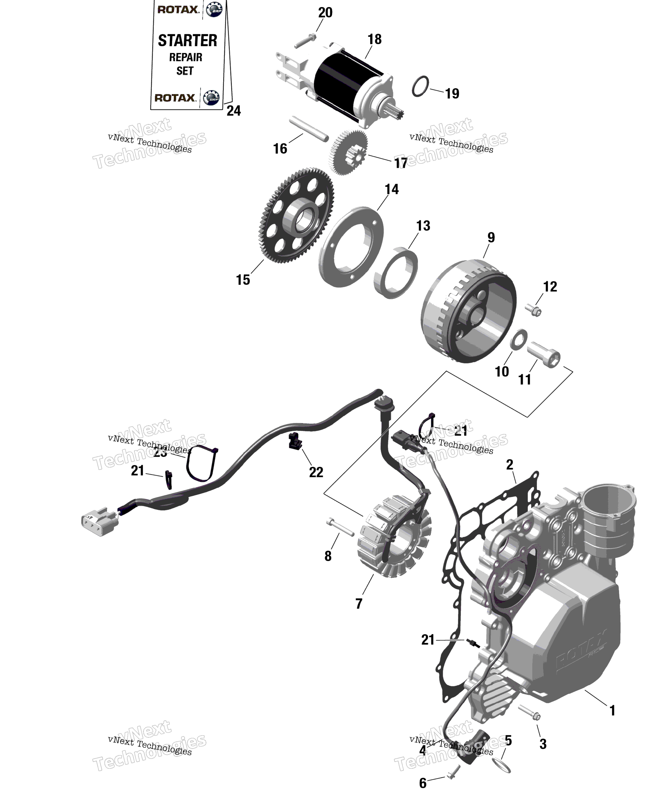 Rotax Magneto и Electric Starter