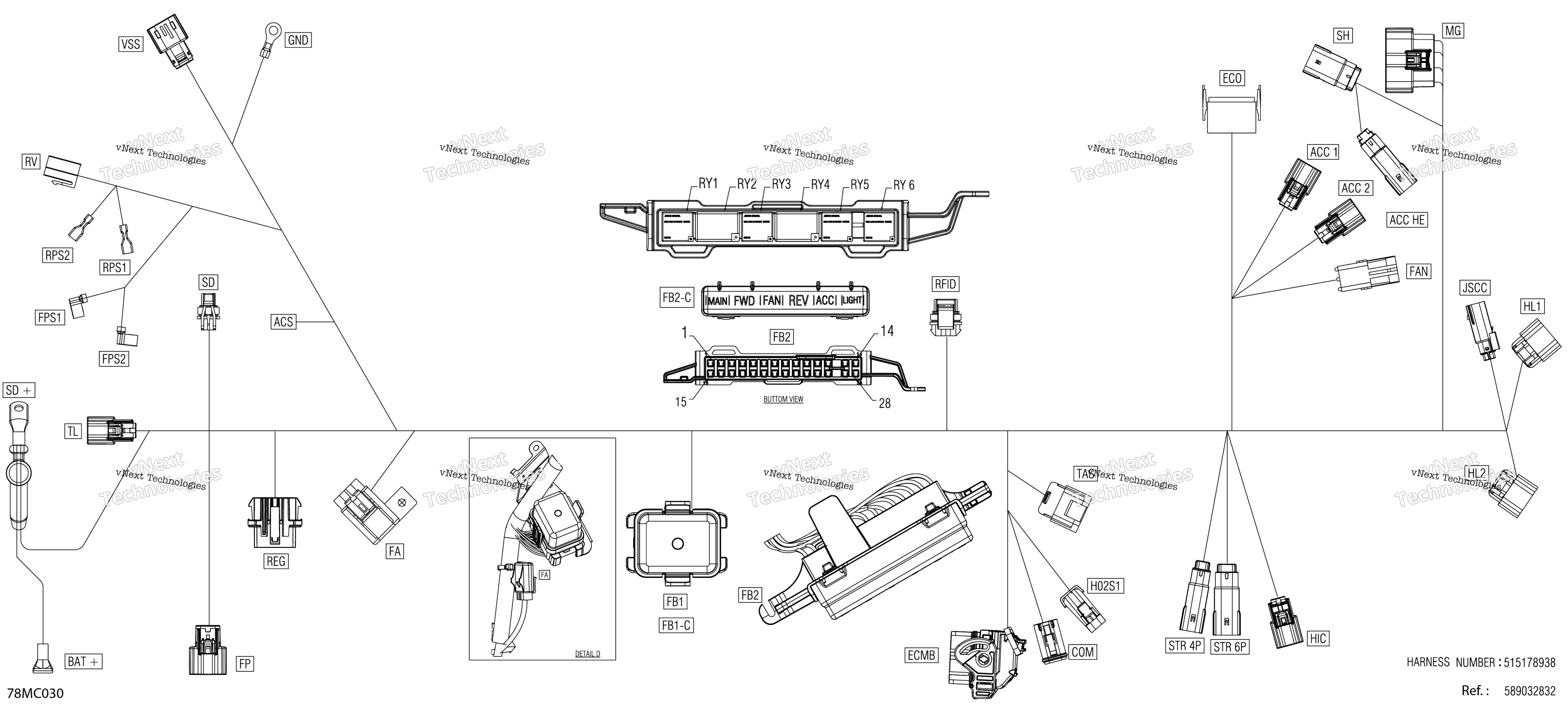 Электрооборудование - Main Harness - 515178938 - Model With Vip Hi-End Gauge