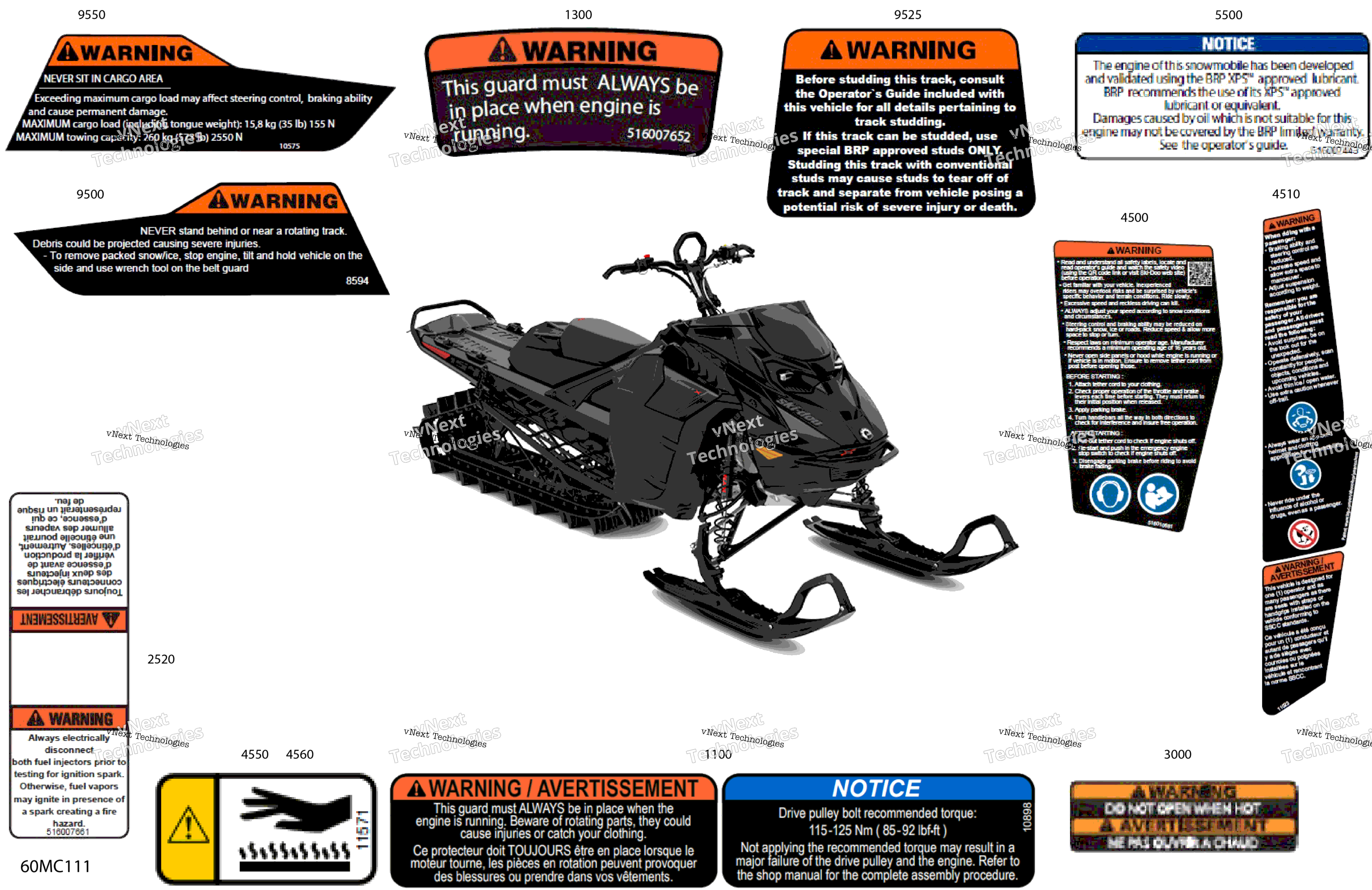 кузов Warning наклейки Model With Electric Start