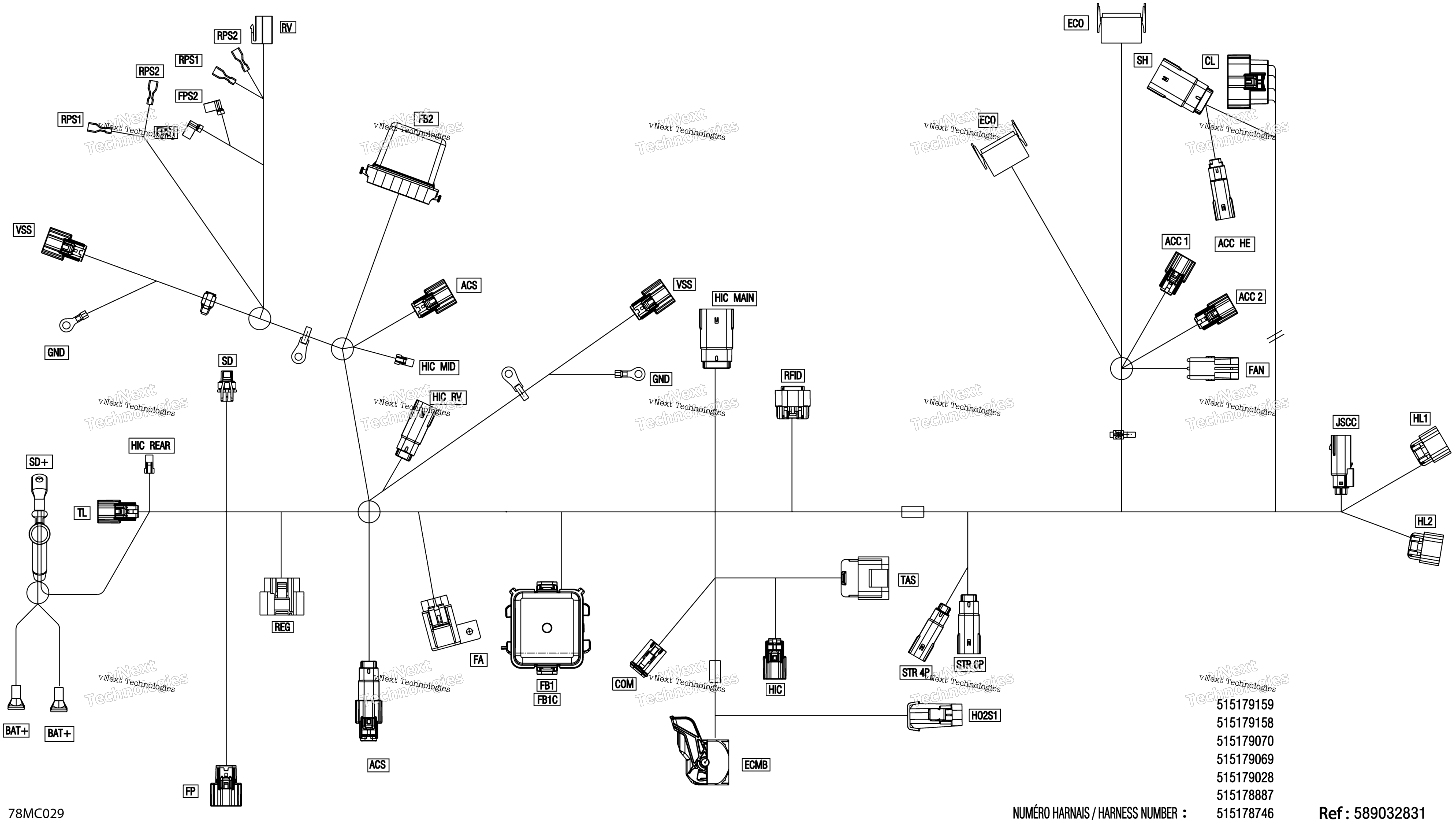 Электрооборудование - Main Harness - 515179028