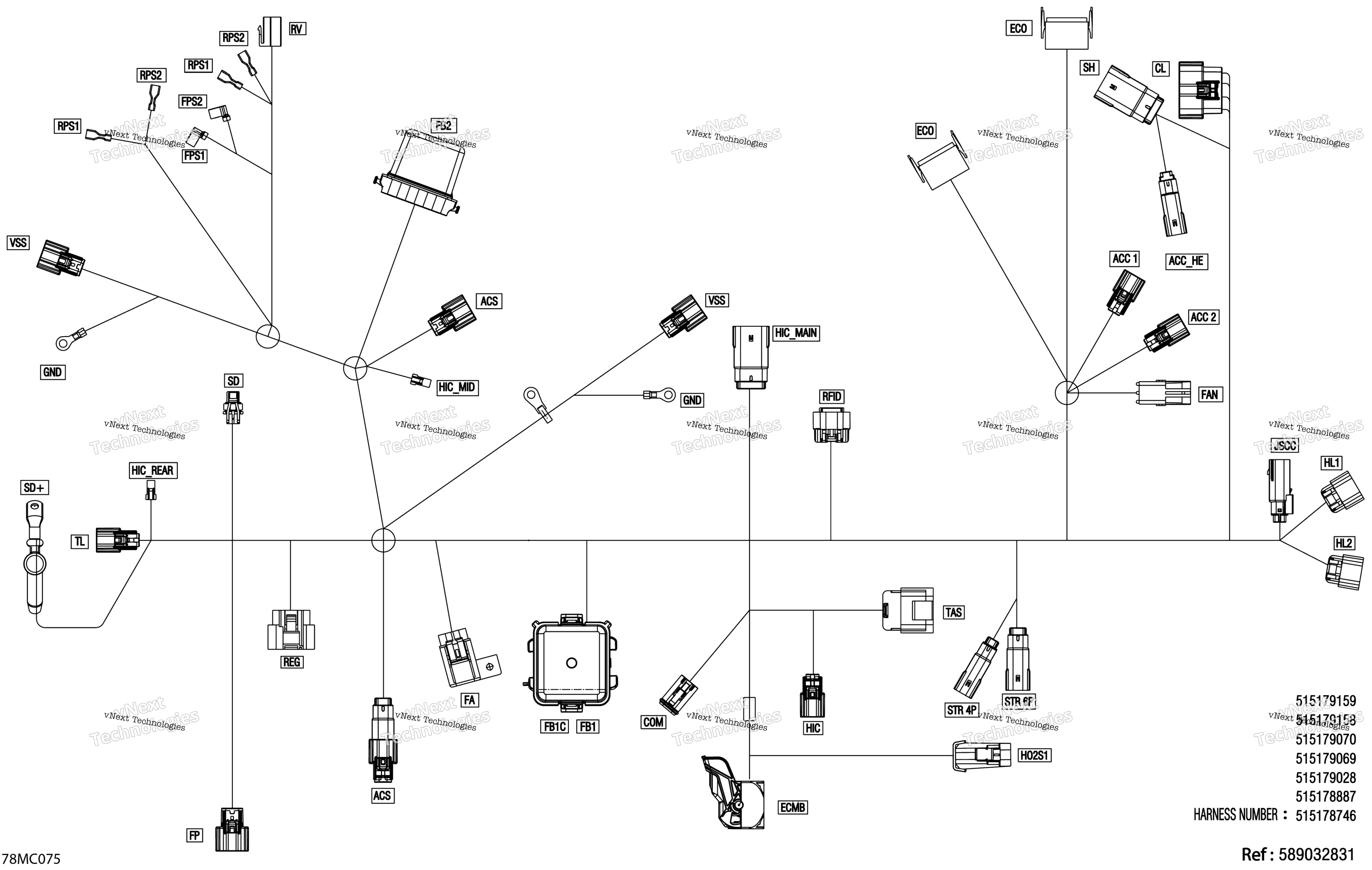 Электрооборудование - Main Harness - 515179028