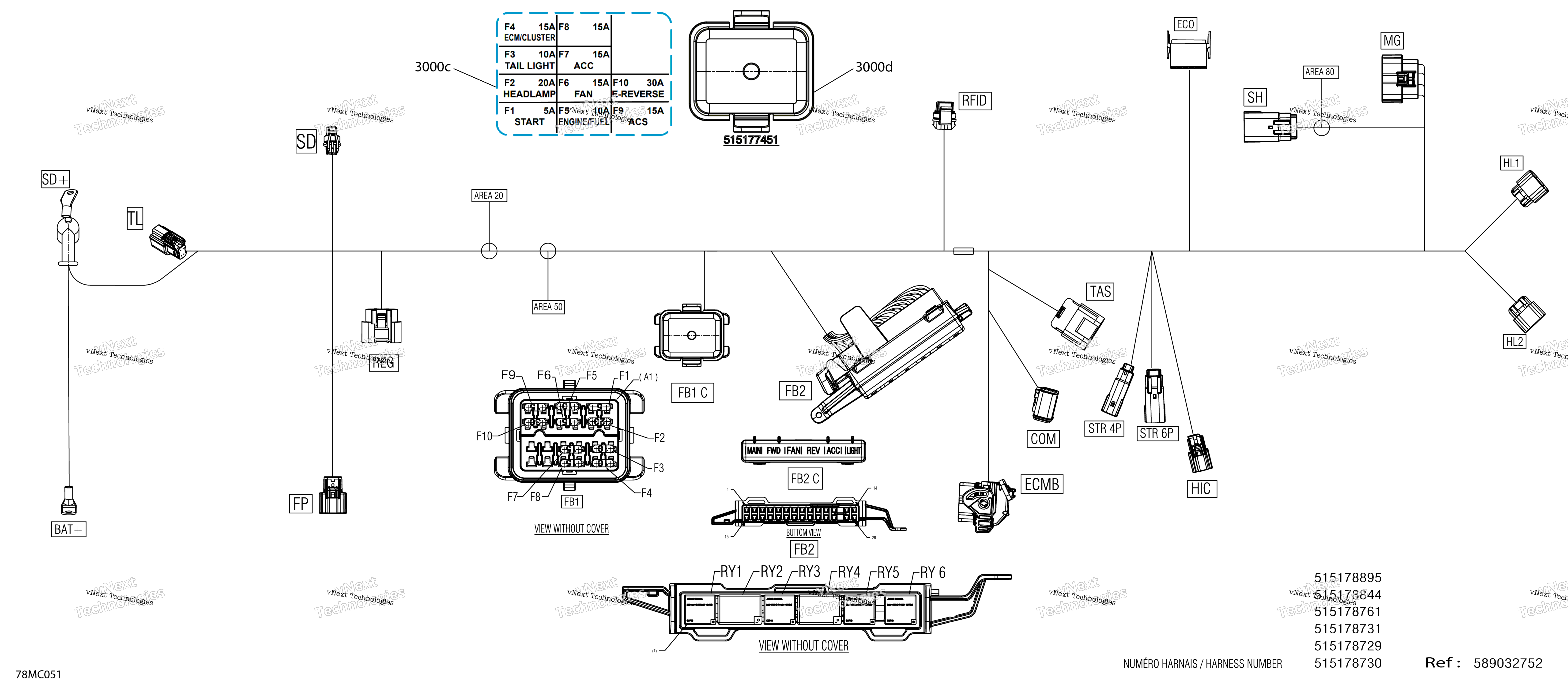 Электрооборудование - Main Harness - 515178729