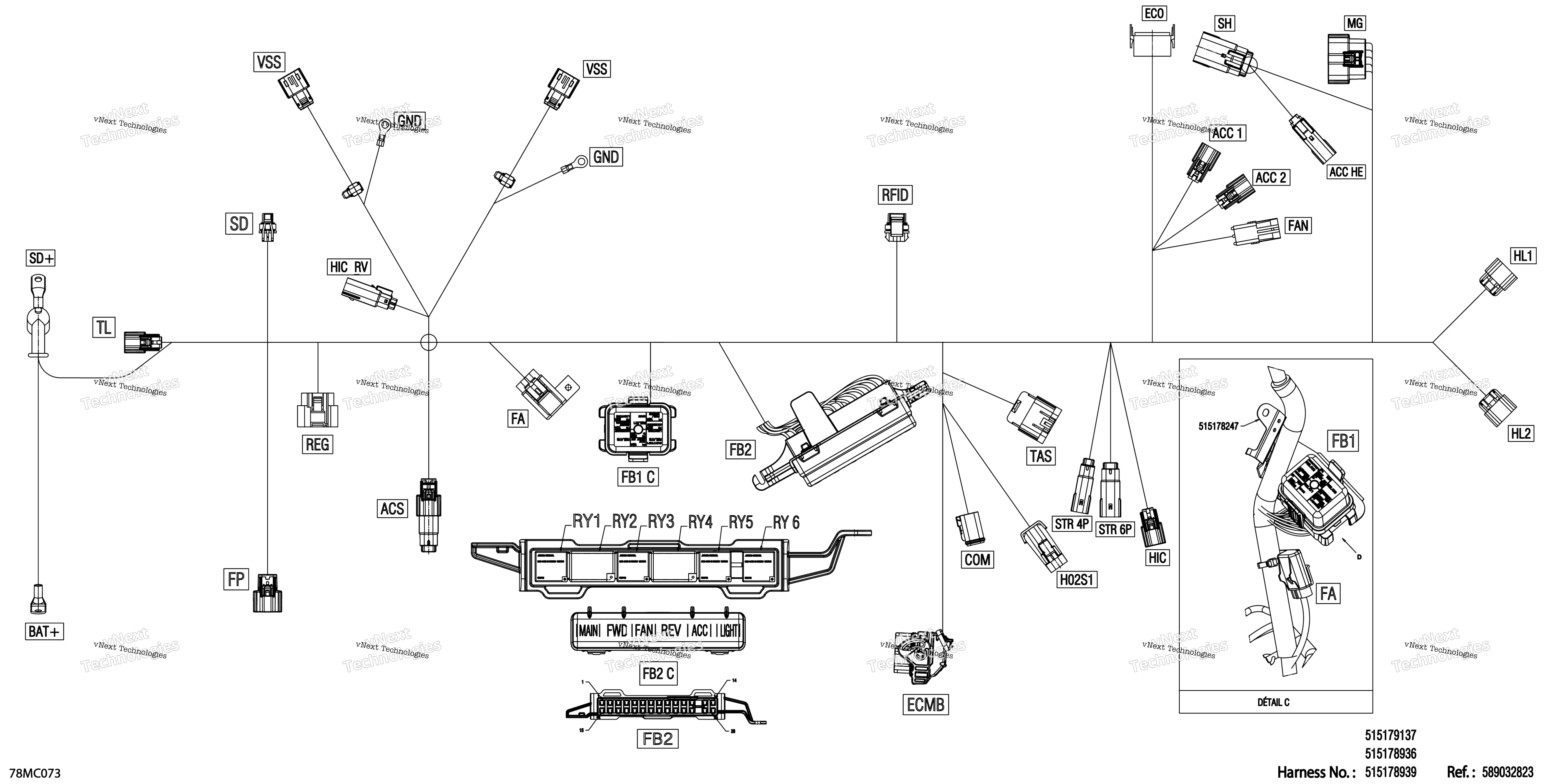 Электрооборудование - Main Harness - 515178936