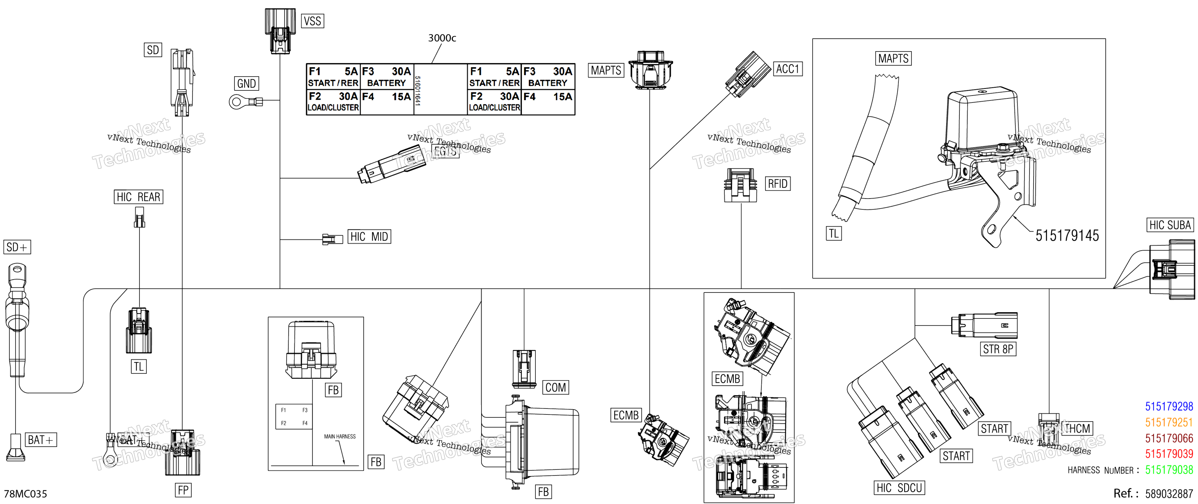 Электрооборудование - Main Harness - 515179368