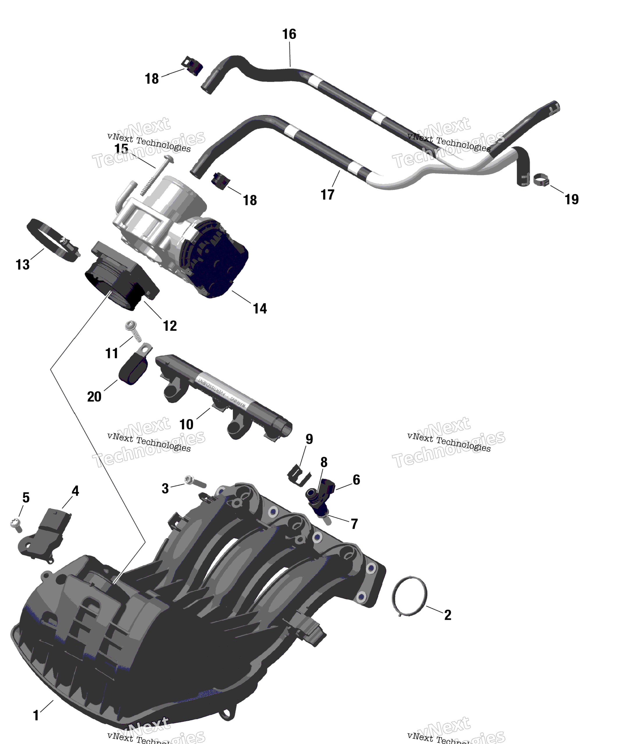 Rotax Воздушный впуск коллектор и Throttle кузов