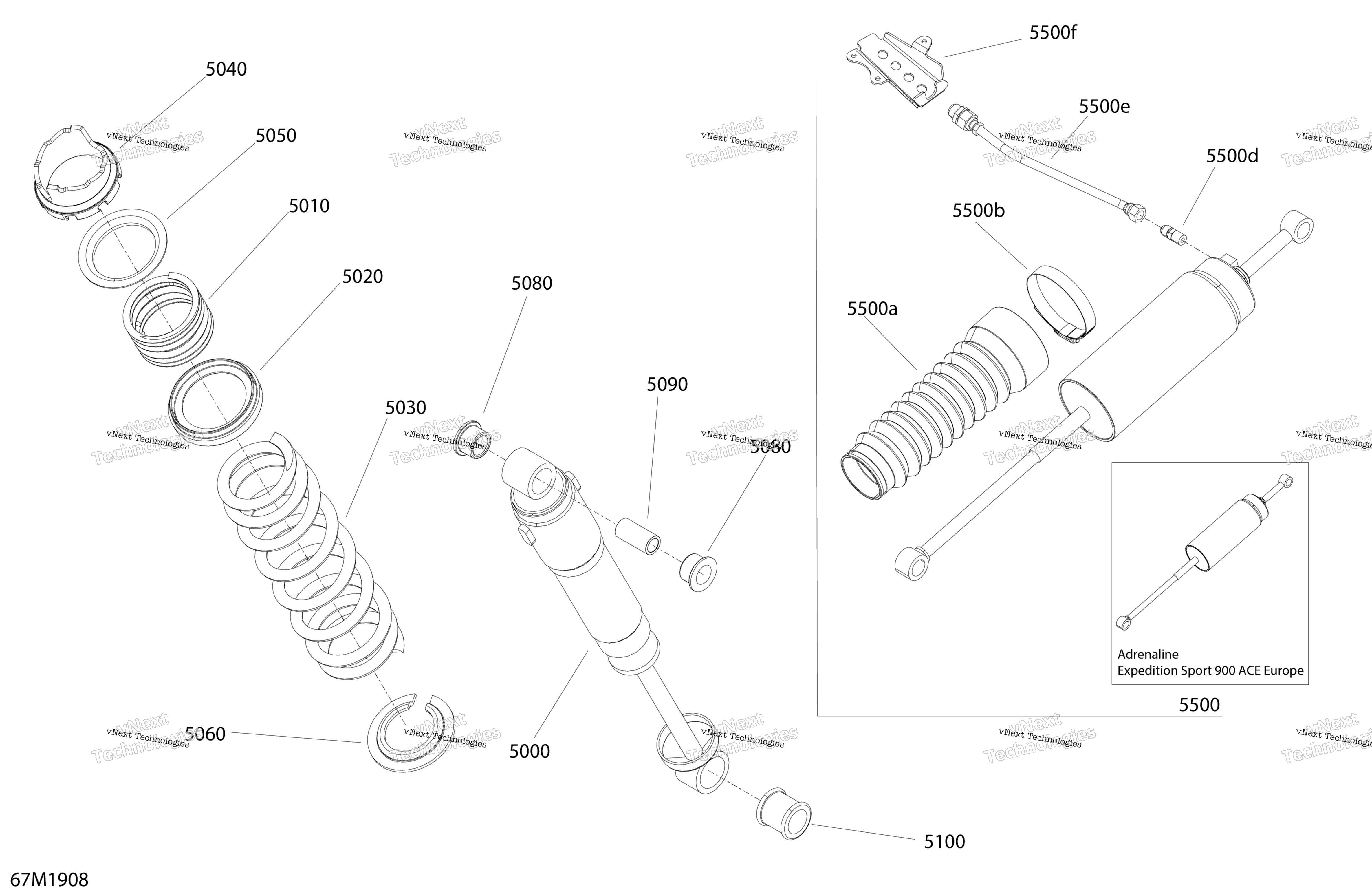 Задняя часть Suspension Shocks Renegade - Package Enduro