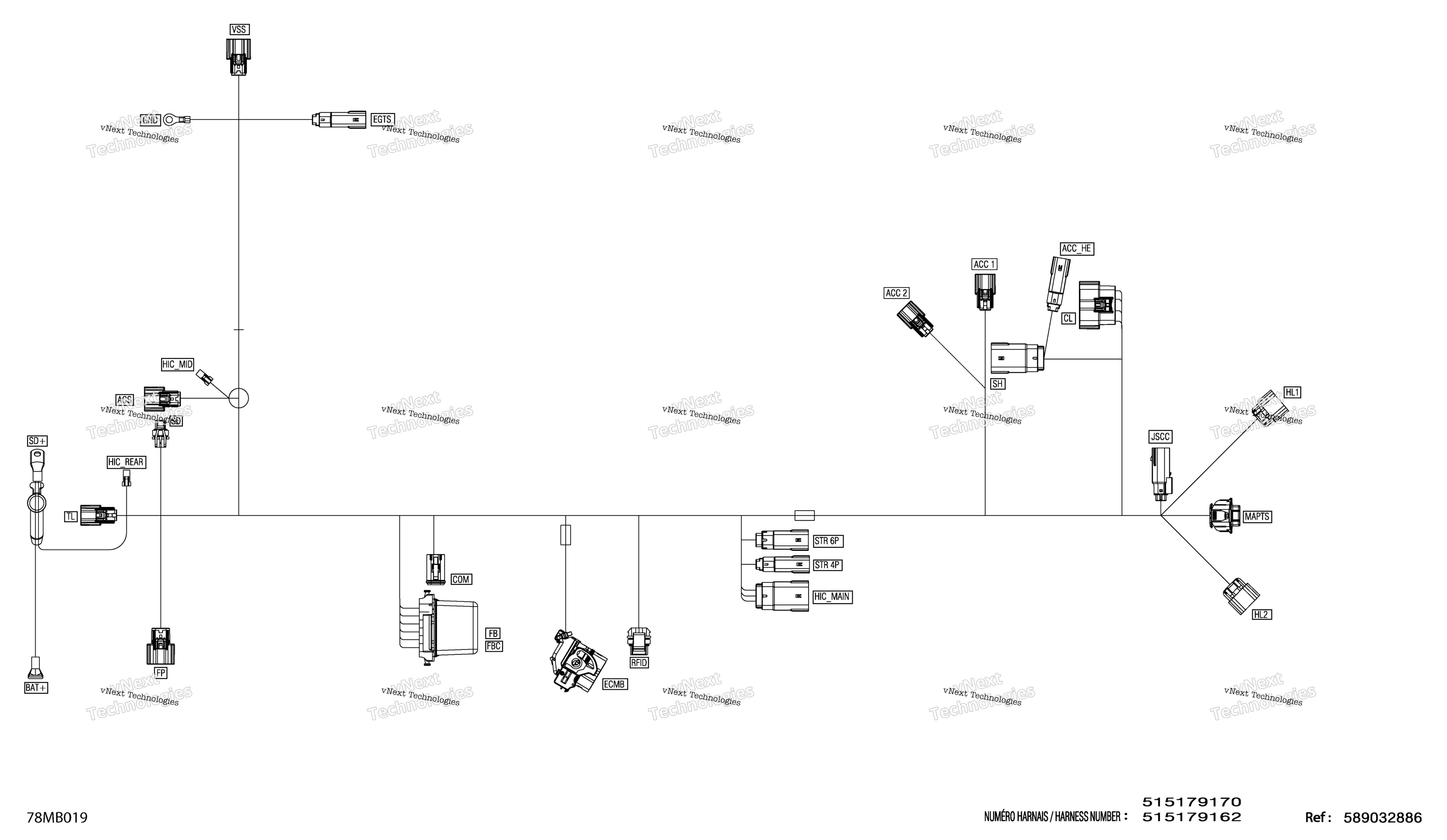 Электрооборудование - Main Harness - 515179170