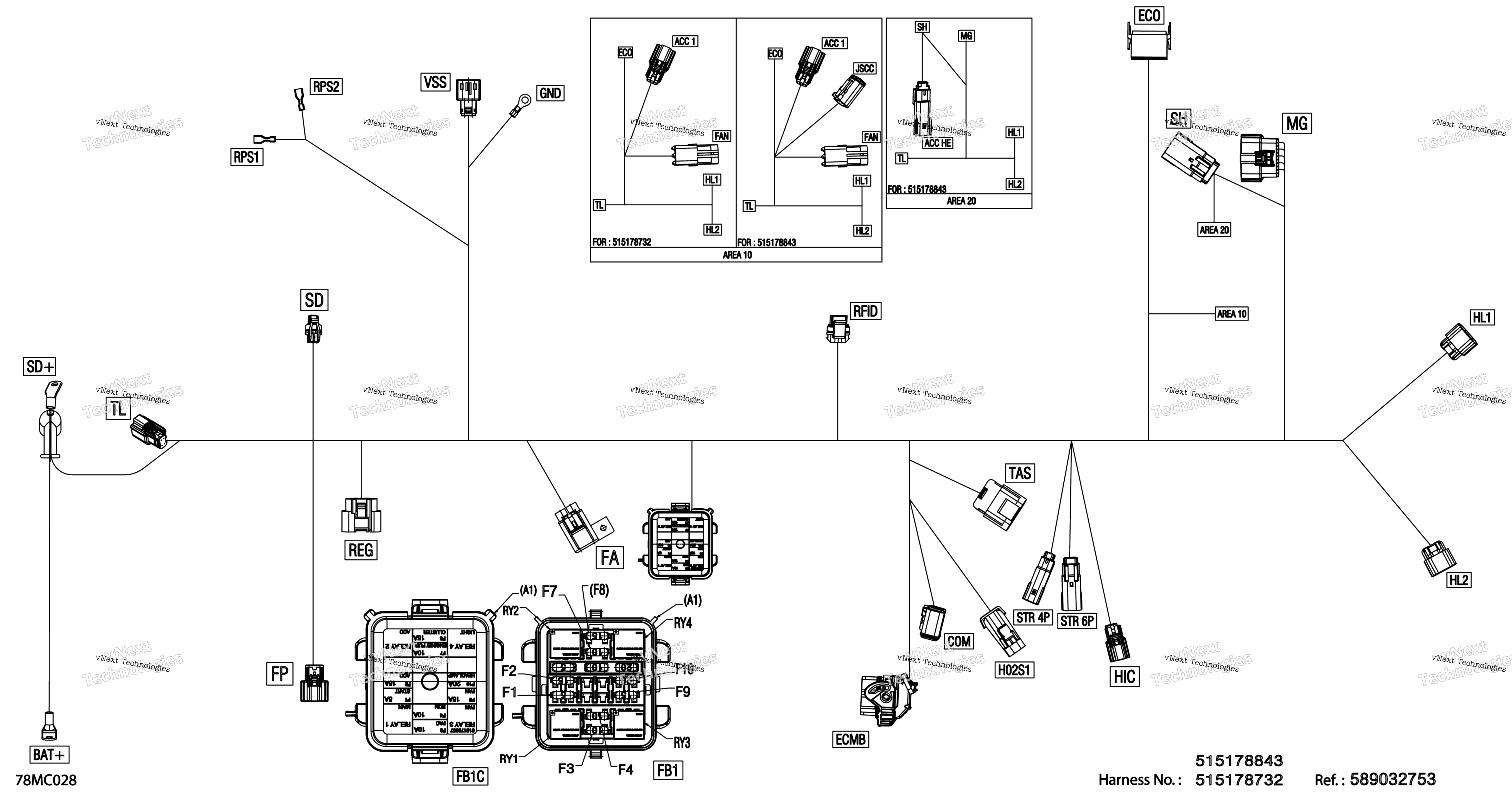 Электрооборудование - Main Harness - 515178732