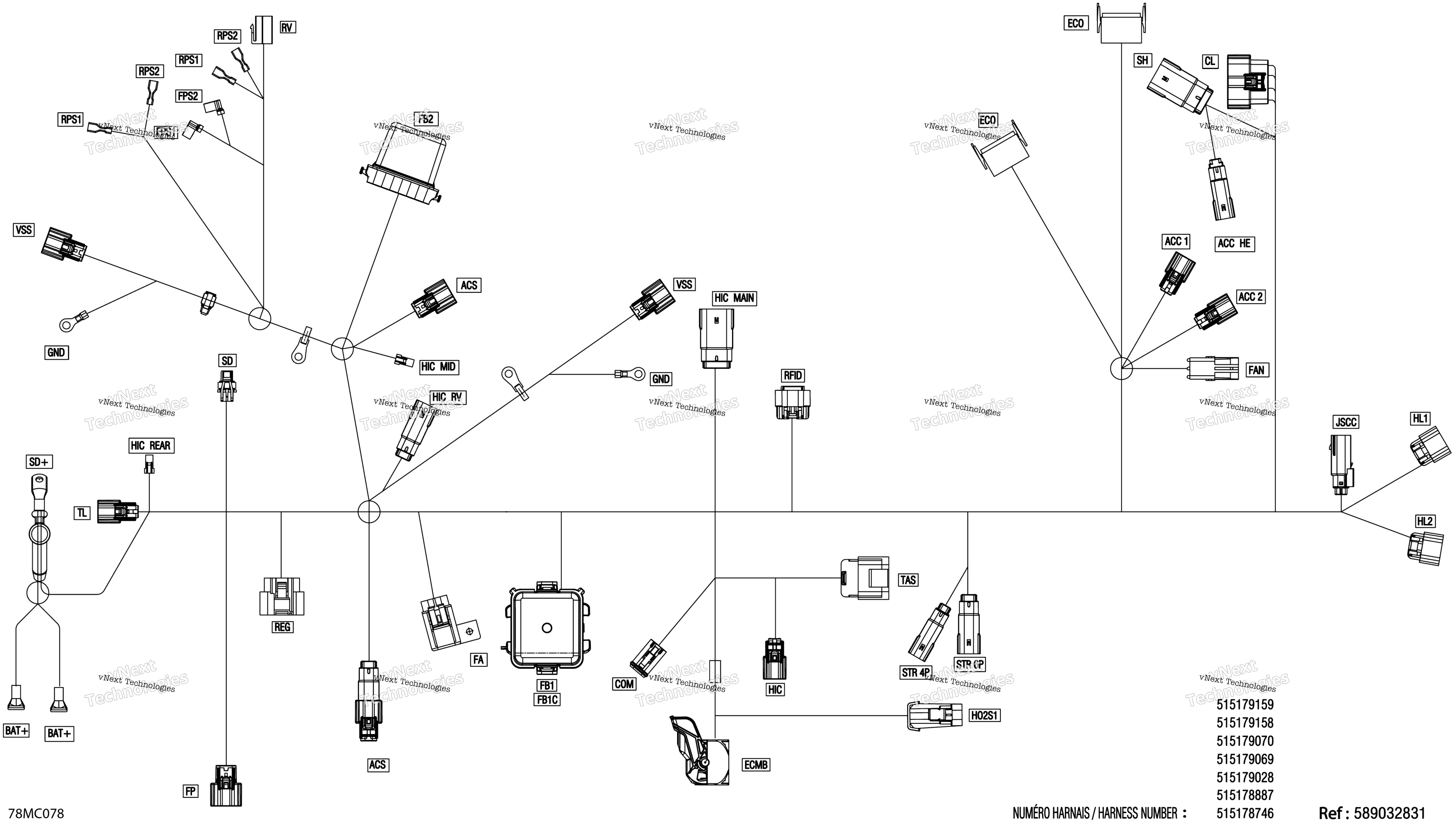 Электрооборудование - Main Harness - 515178999