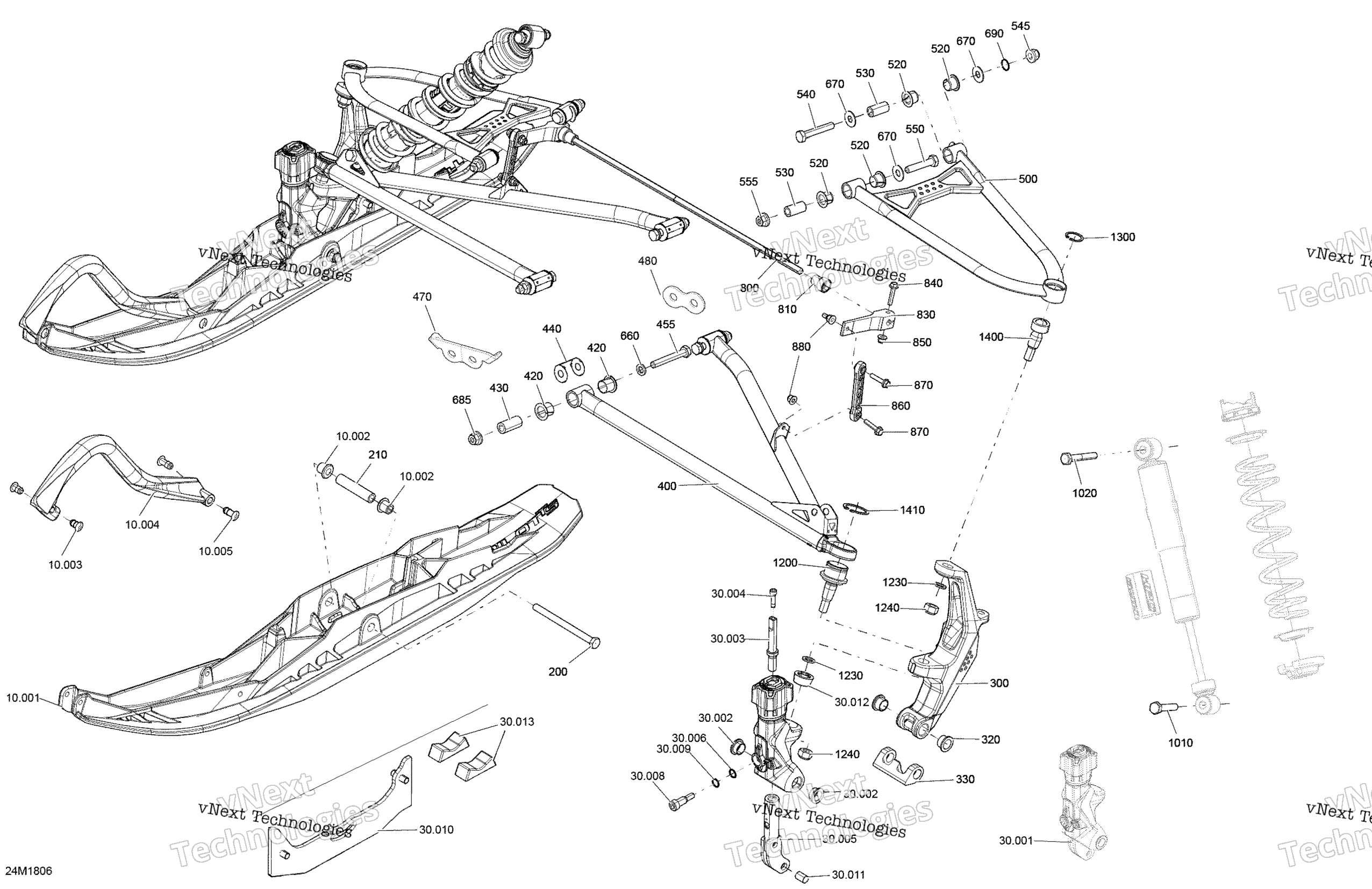 Передняя часть Suspension And Ski Mxz - 850 E-Tec - Package Blizzard