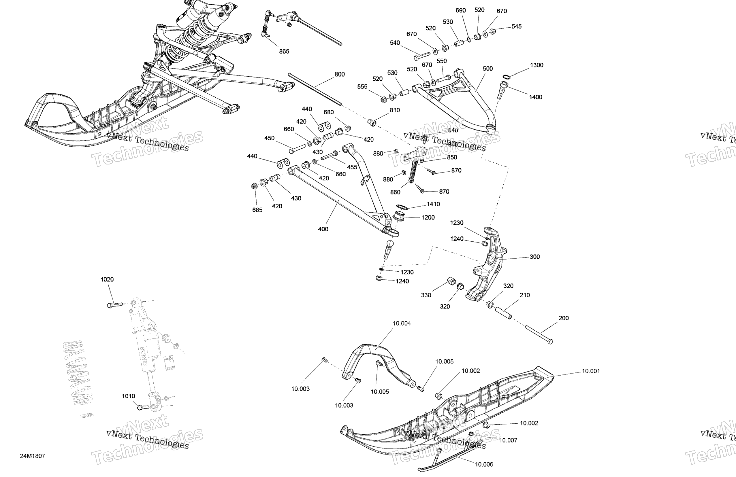 Передняя часть Suspension And Ski Renegade - 850 E-Tec - Package Xrs Rm North America