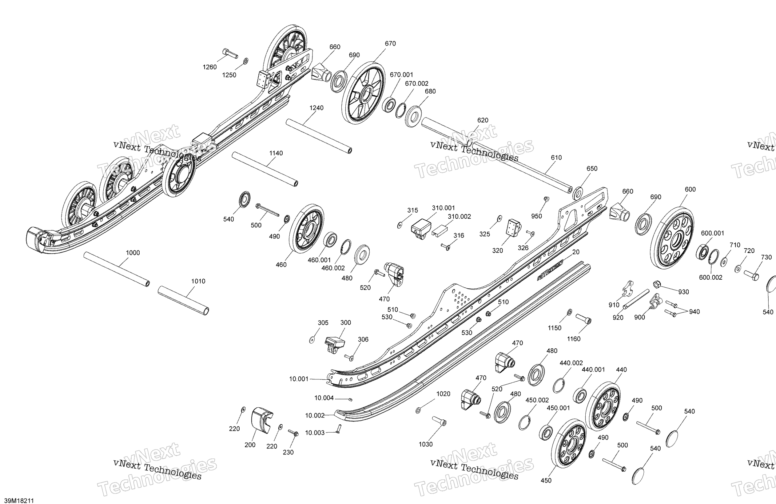 Задняя часть Suspension Renegade - 850 E-Tec - Package Xrs Rm - Inferior