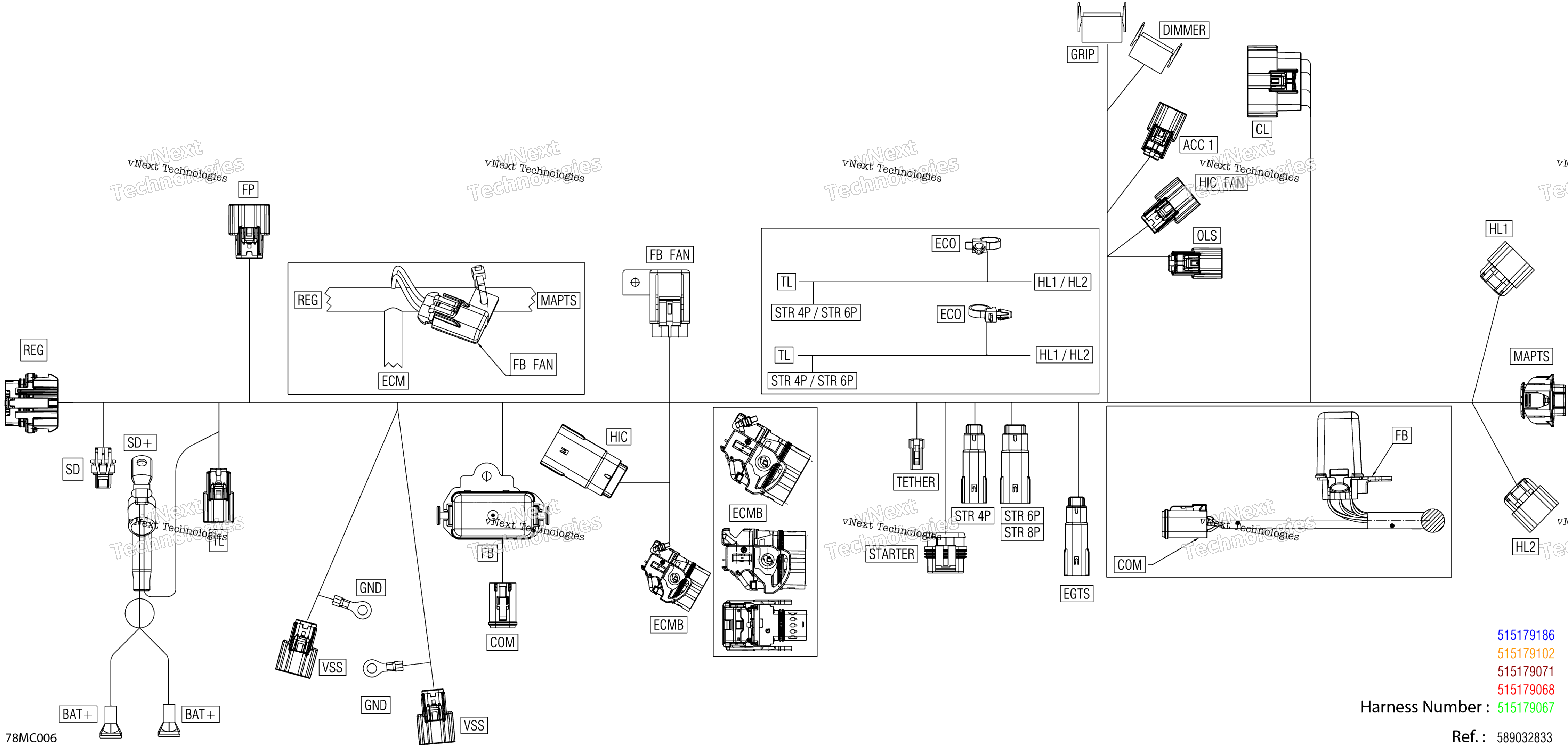 Электрооборудование - Main Harness - 515179401